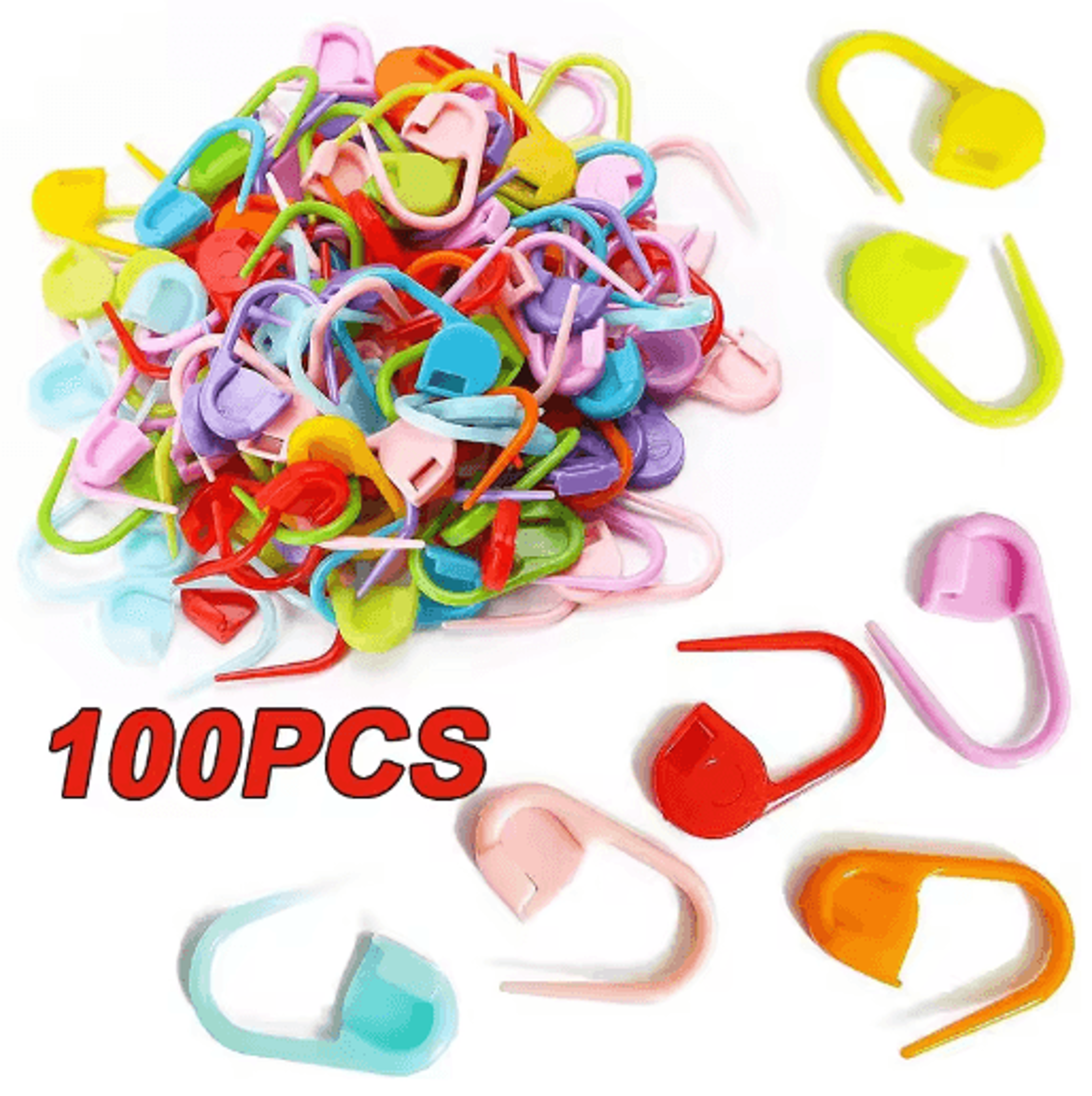 50–100pcs plastic locking stitch markers