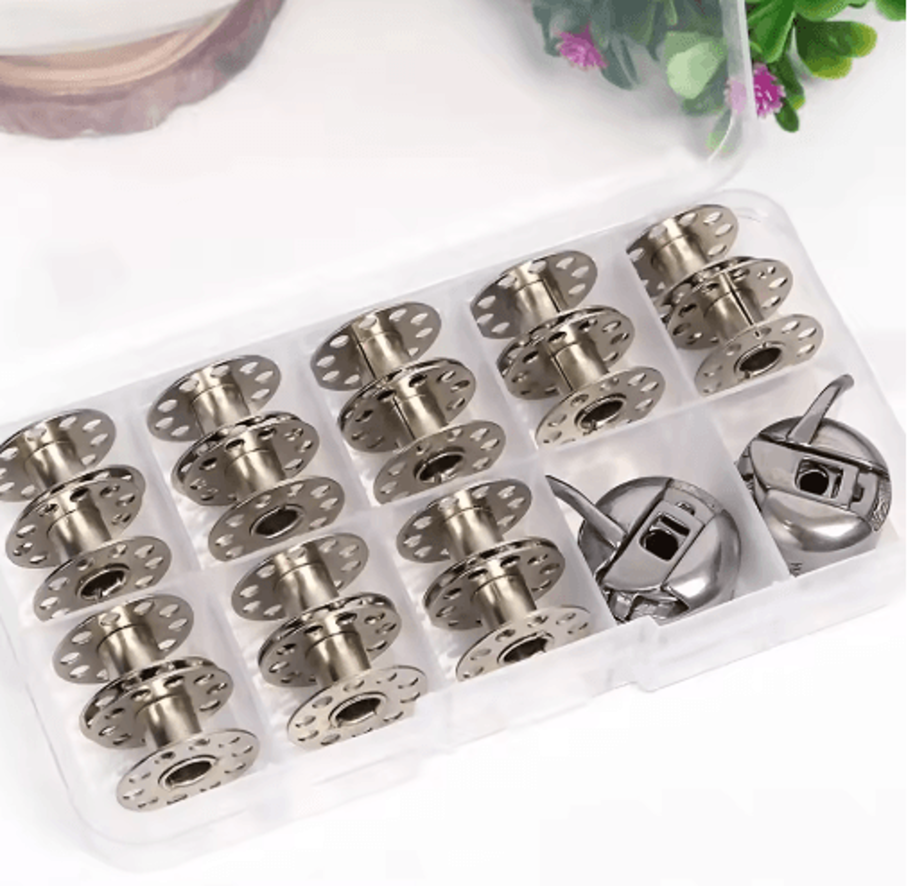 stainless steel sewing machine bobbin & case set