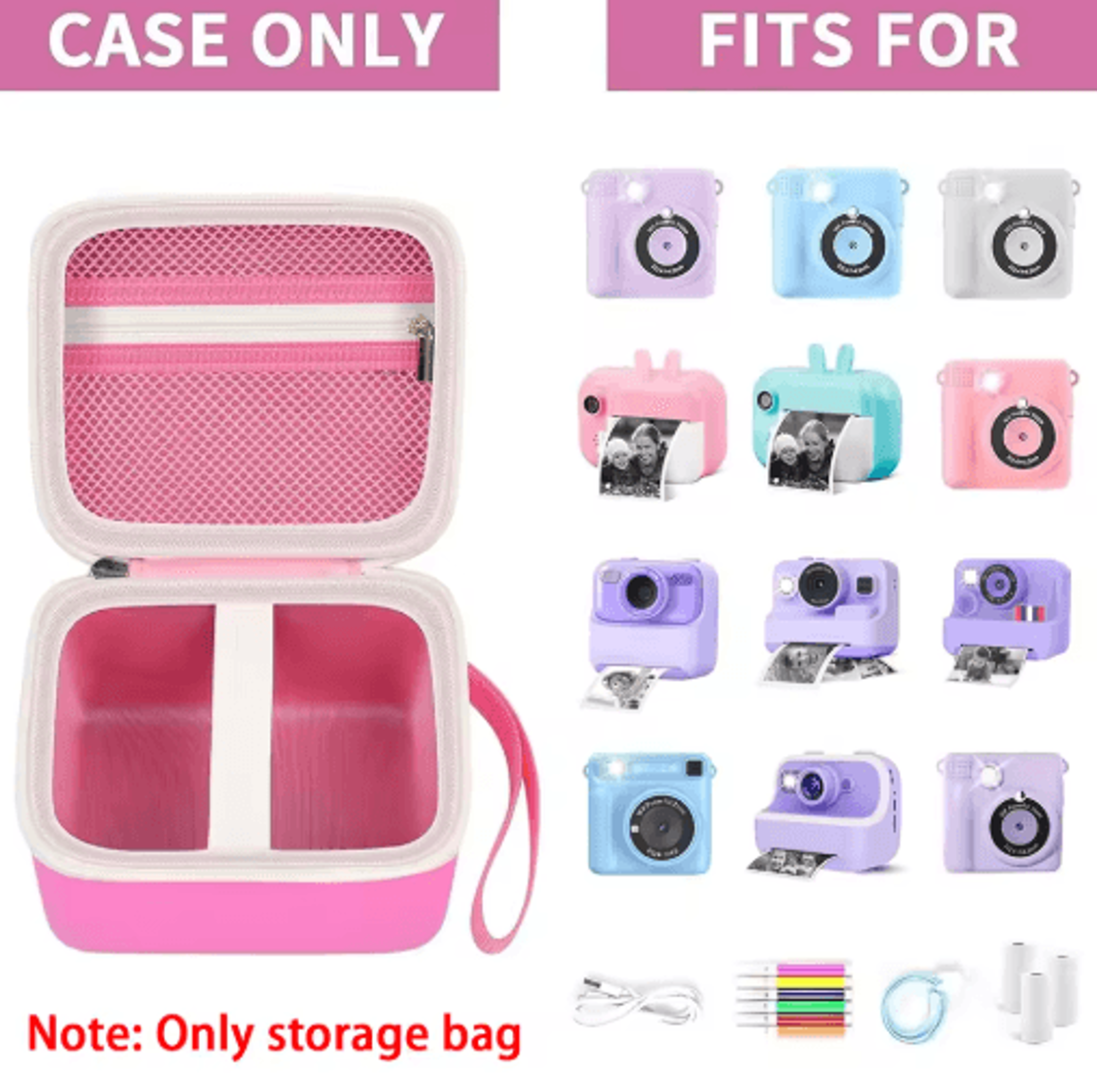 kids instant print camera storage case