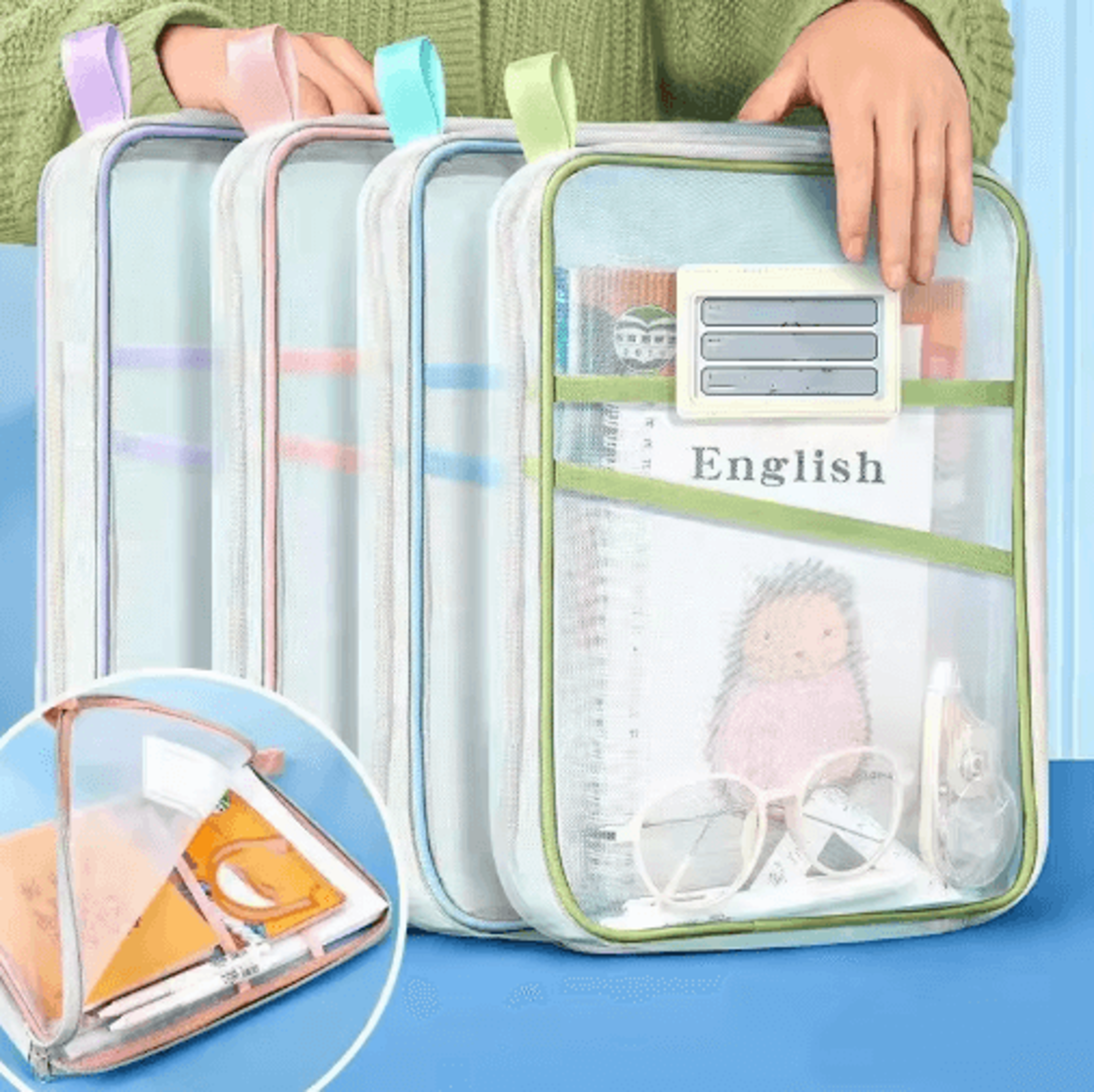 a4 large-capacity books & stationery organizer bag