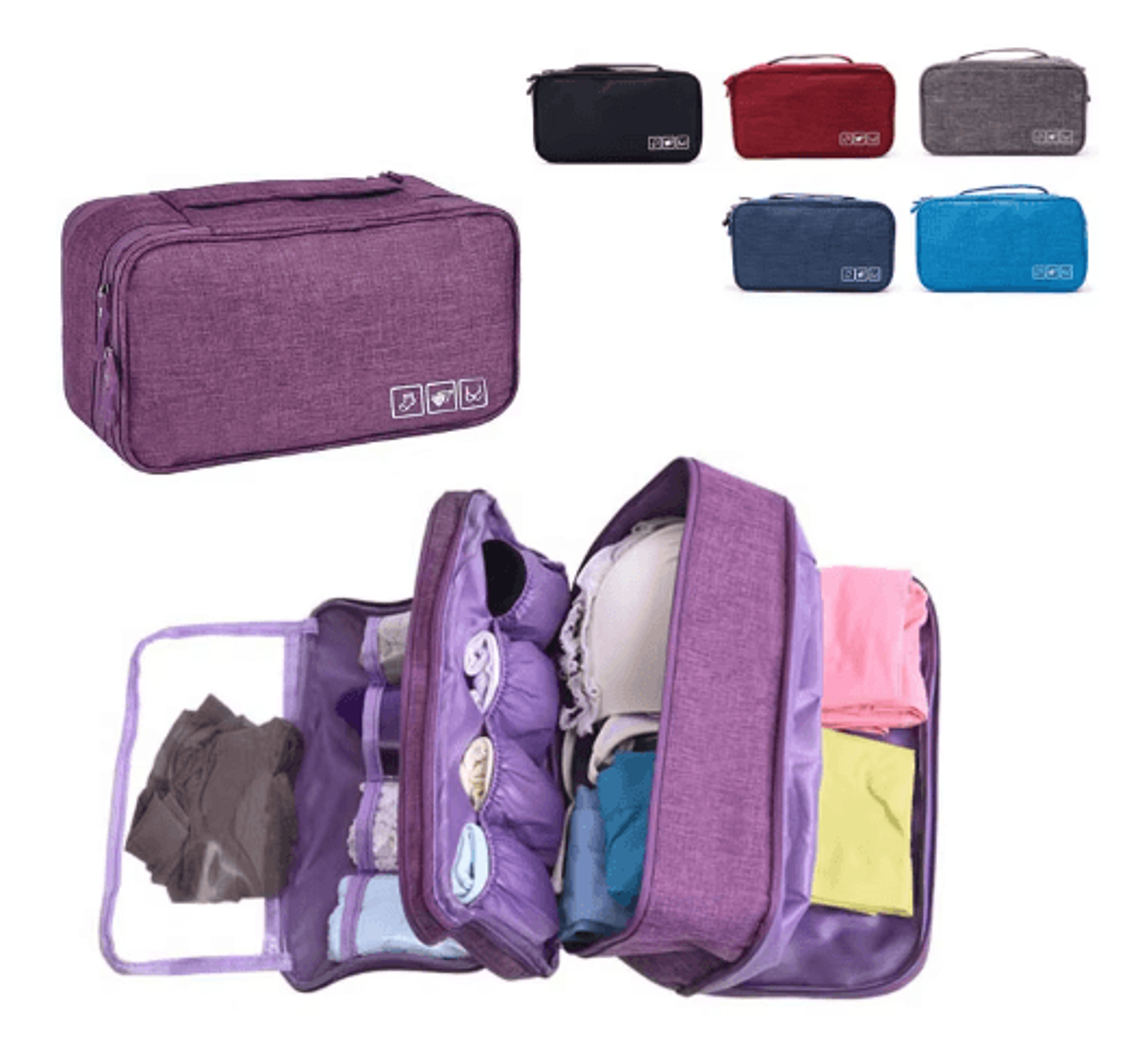 waterproof travel bra & underwear organizer bag