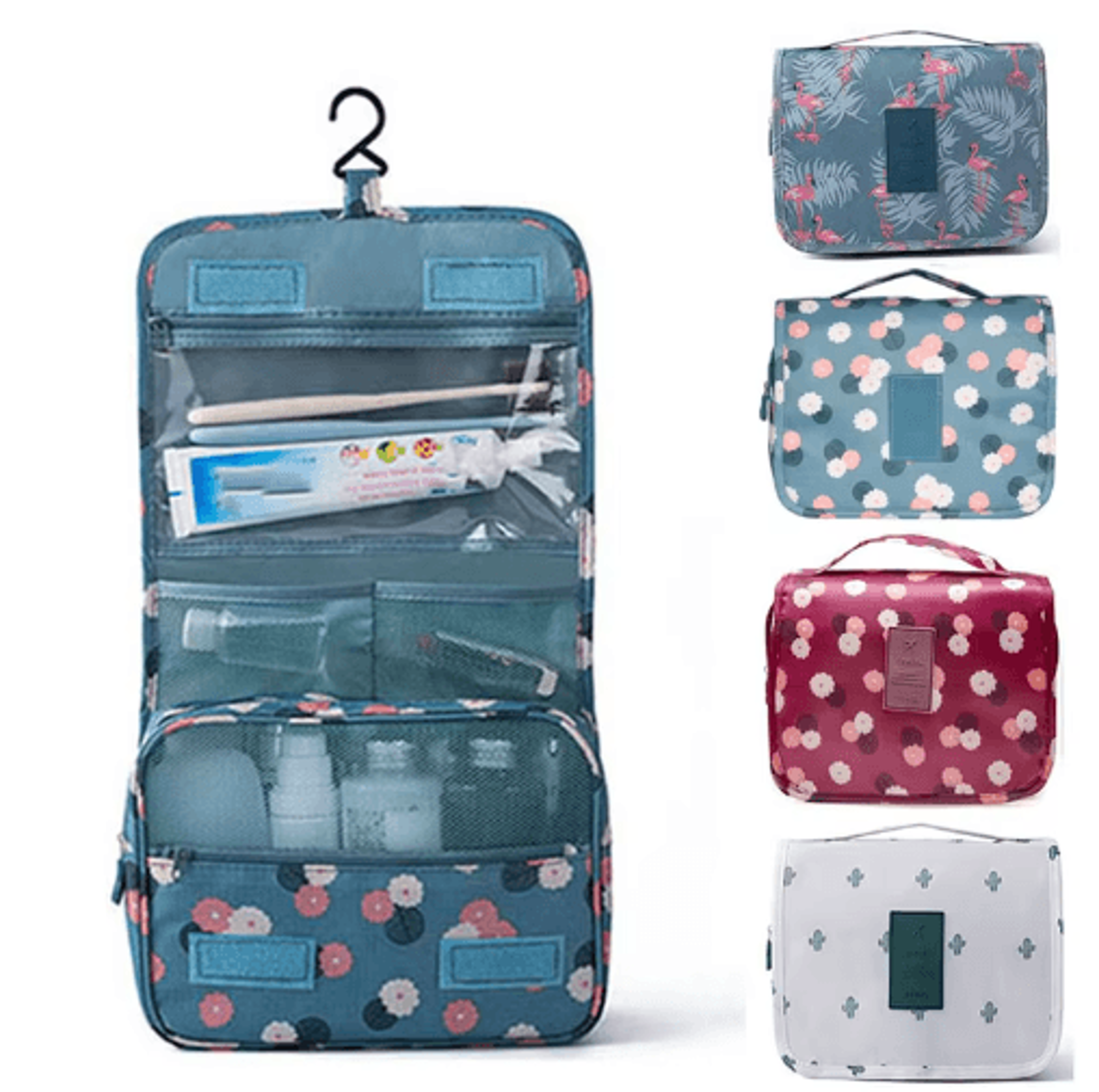 multifunctional hanging travel toiletry & cosmetic bag