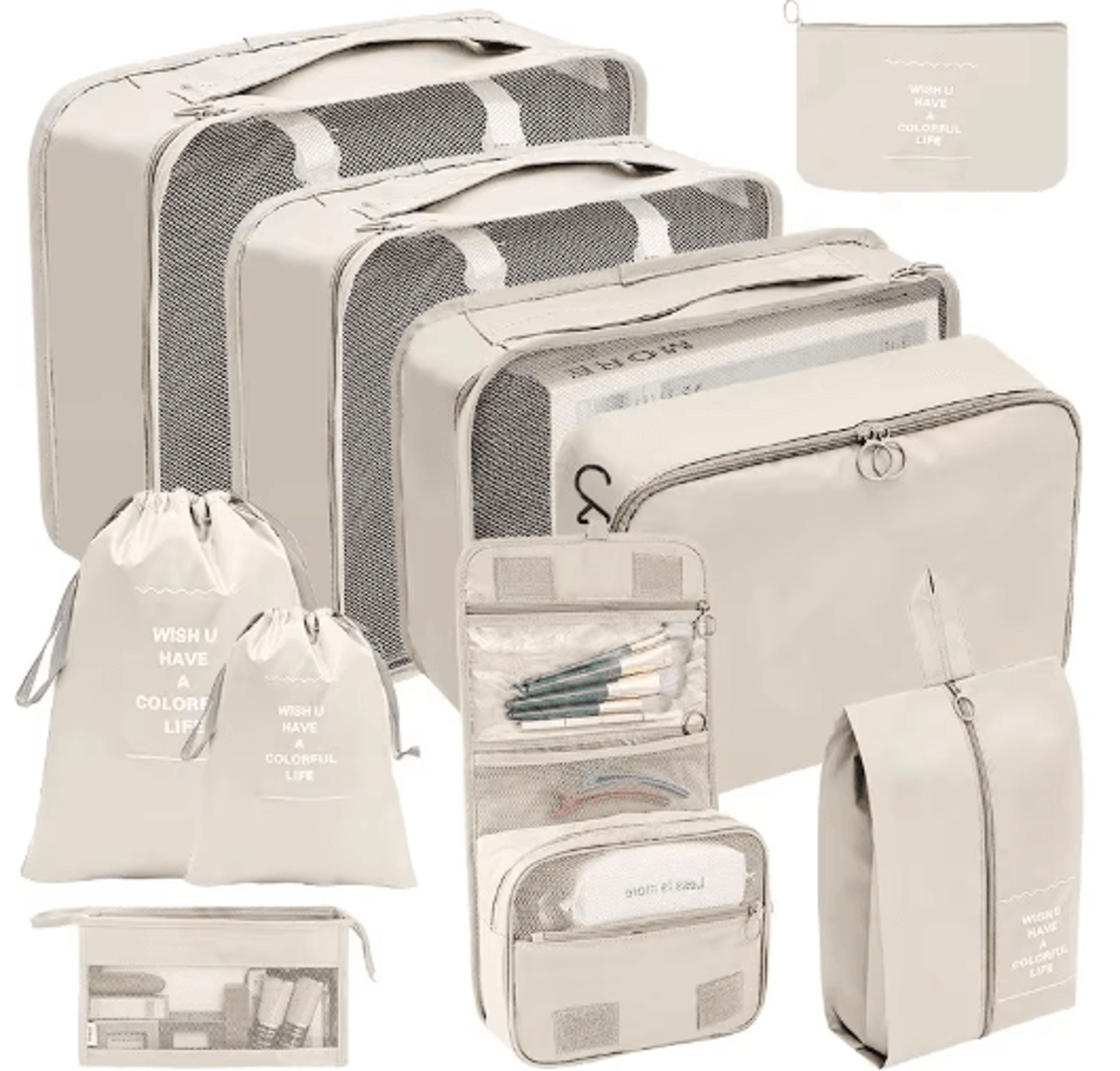 7/8/9/10pcs foldable travel packing cubes set