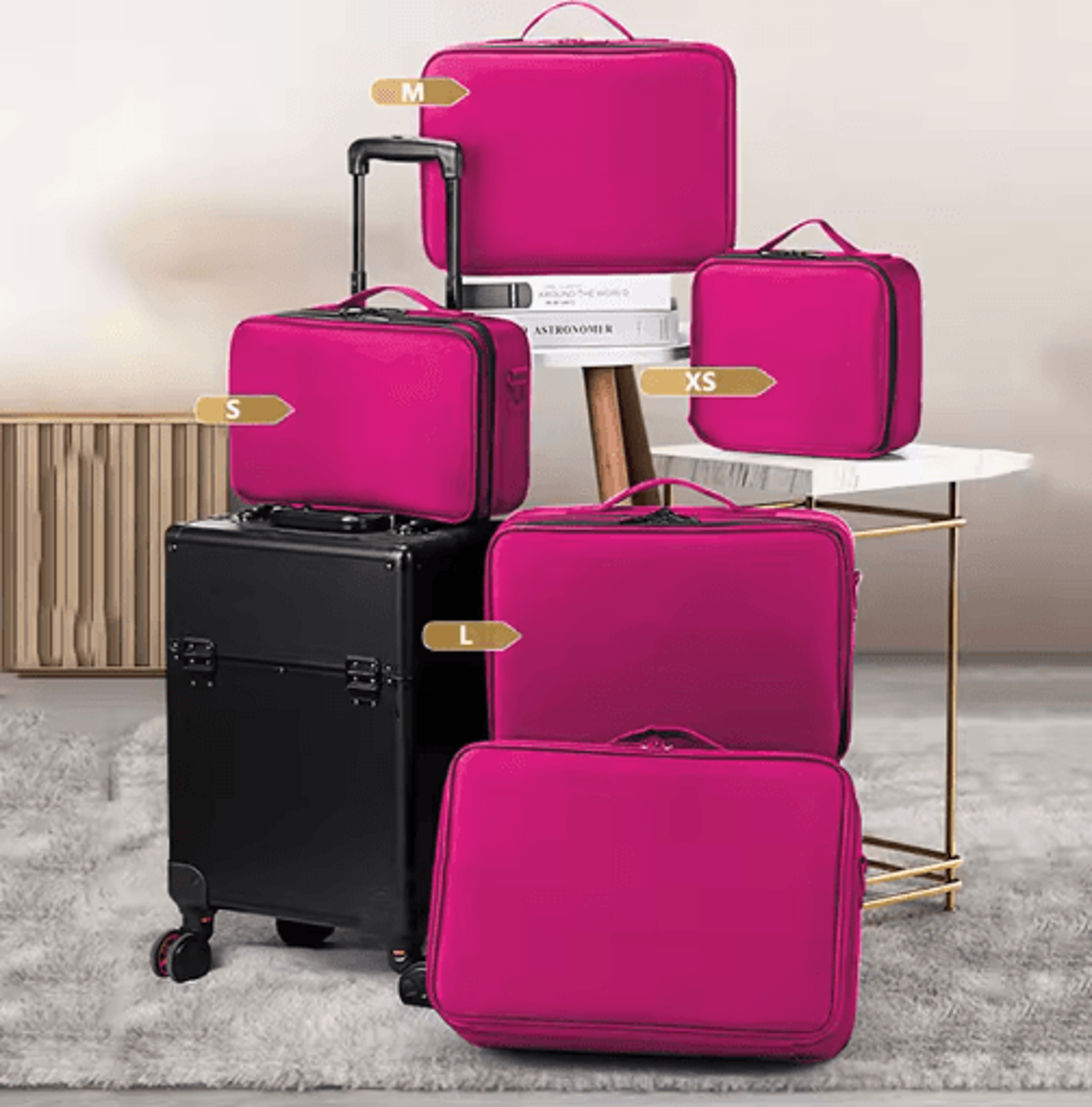large-capacity oxford professional makeup case