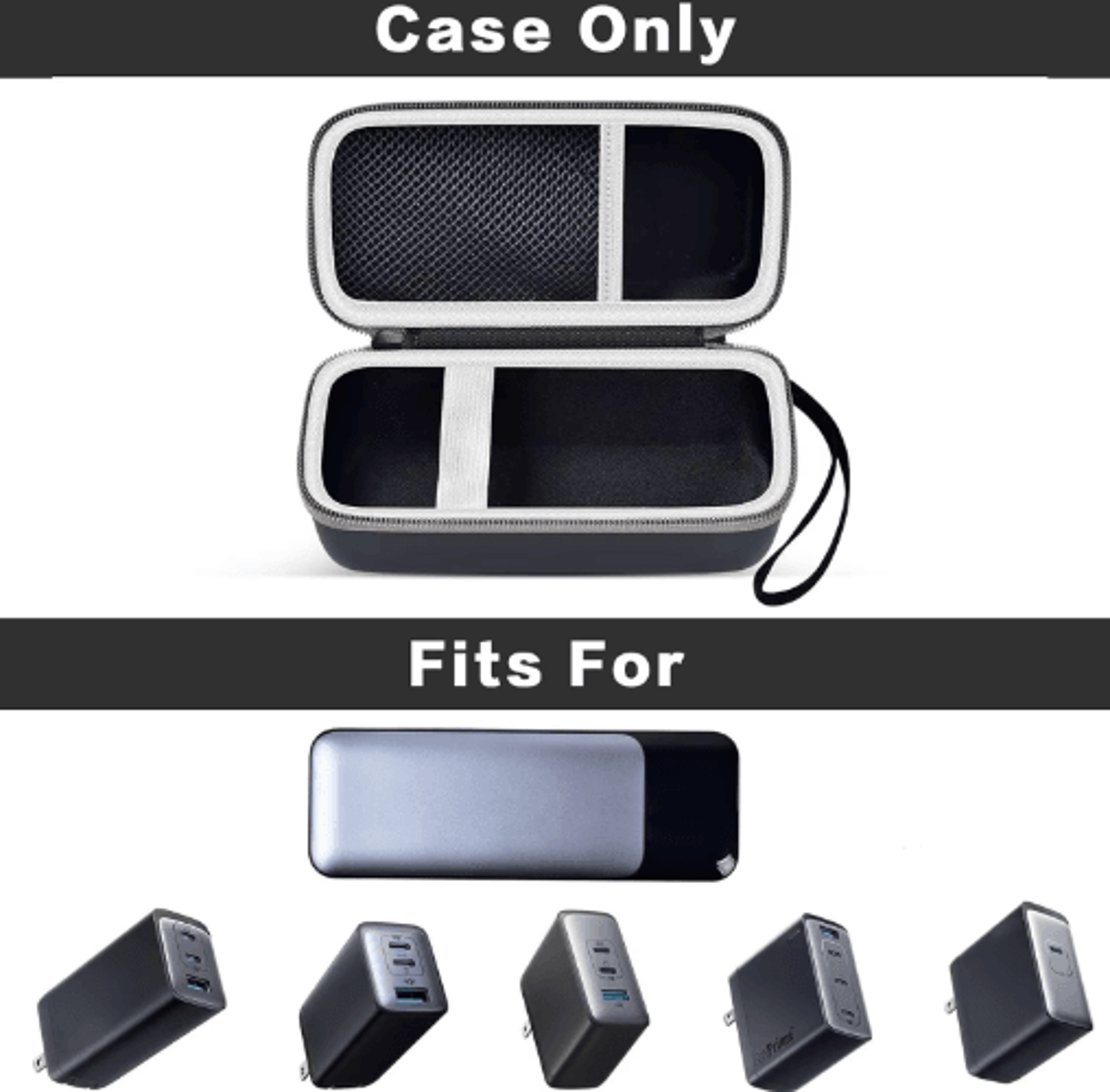 protective travel case for anker usb-c chargers & power banks