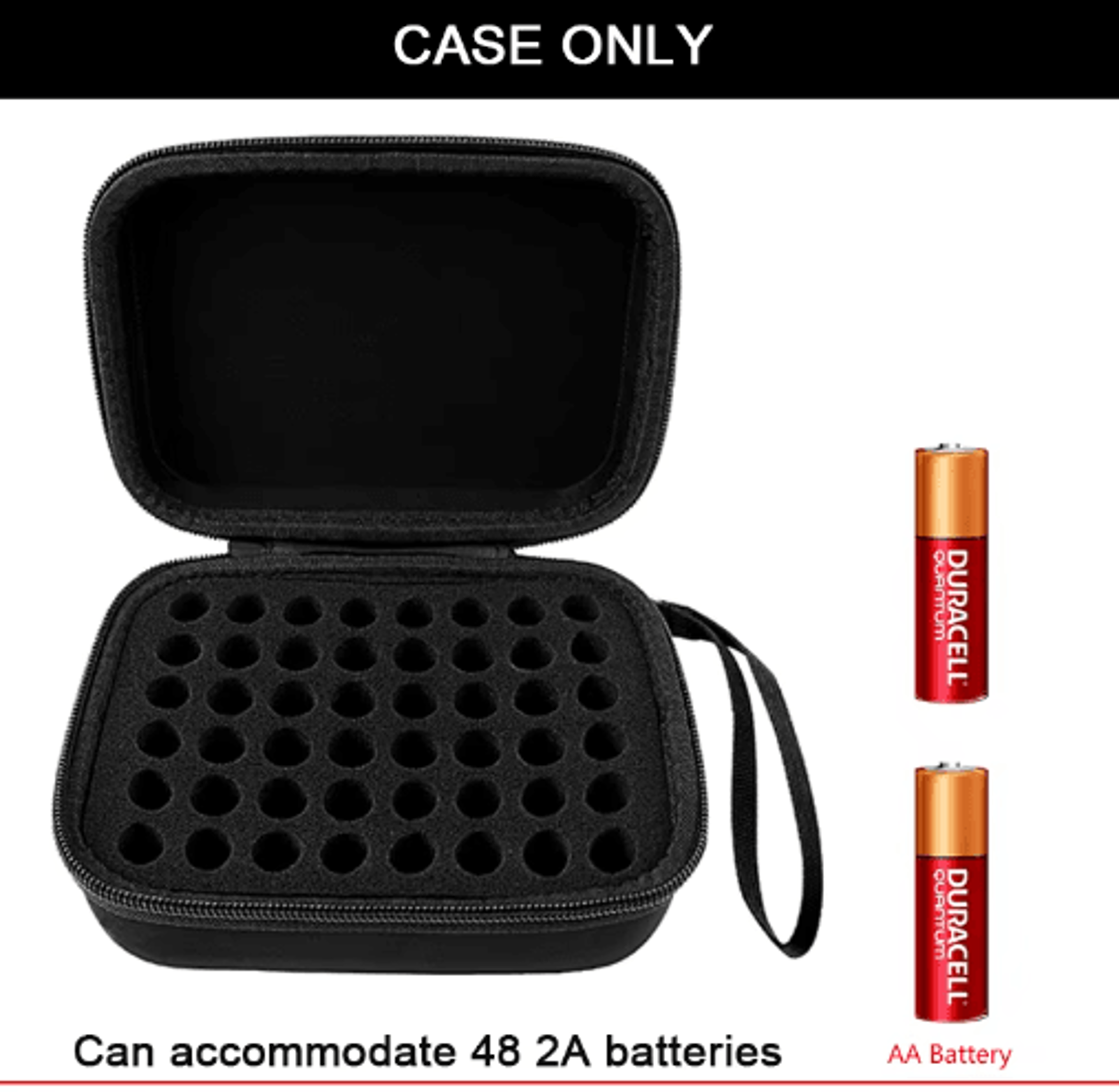 hard eva battery organizer case for 48 aa batteries