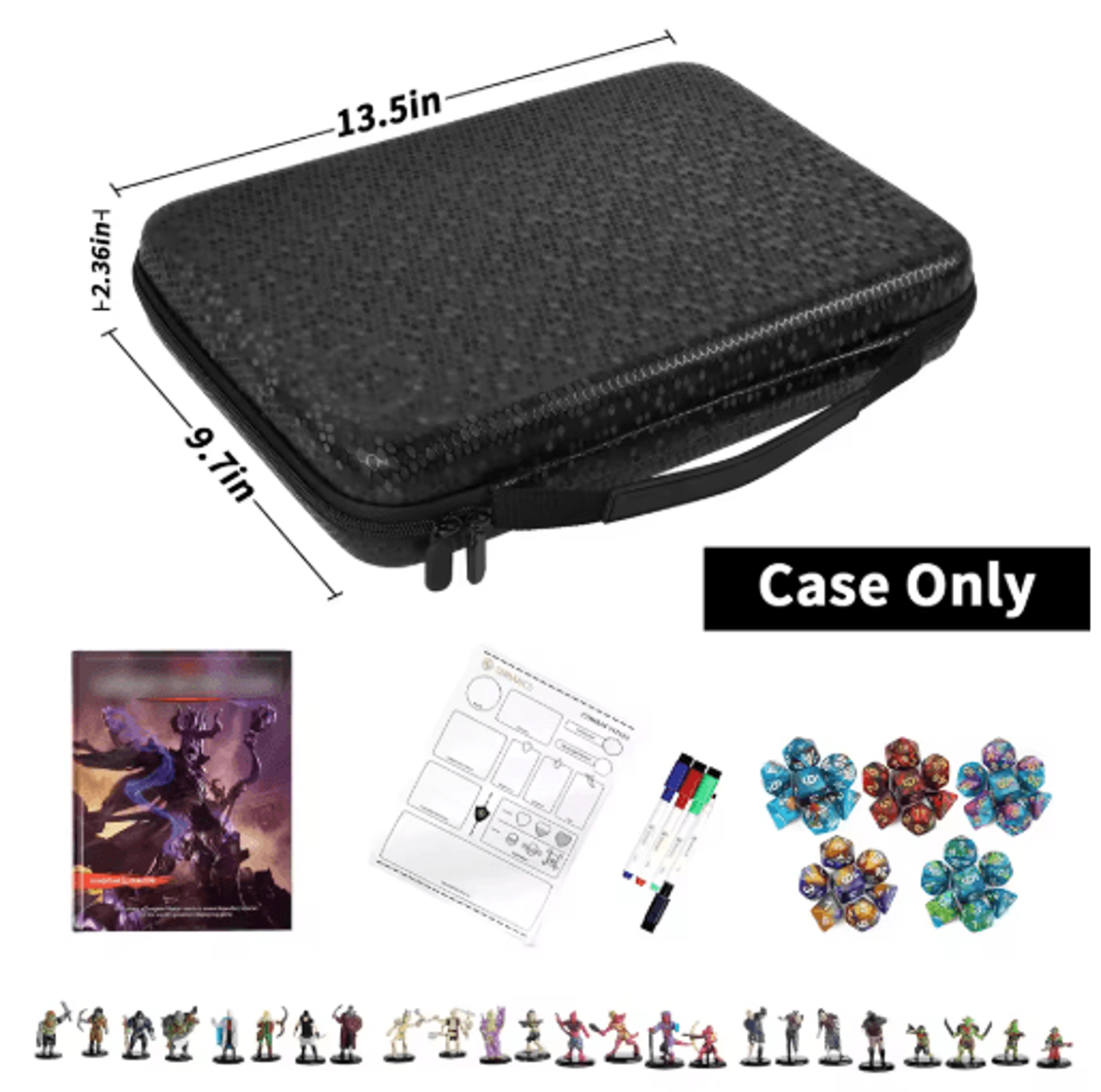 dnd dice tray & polyhedral dice storage box