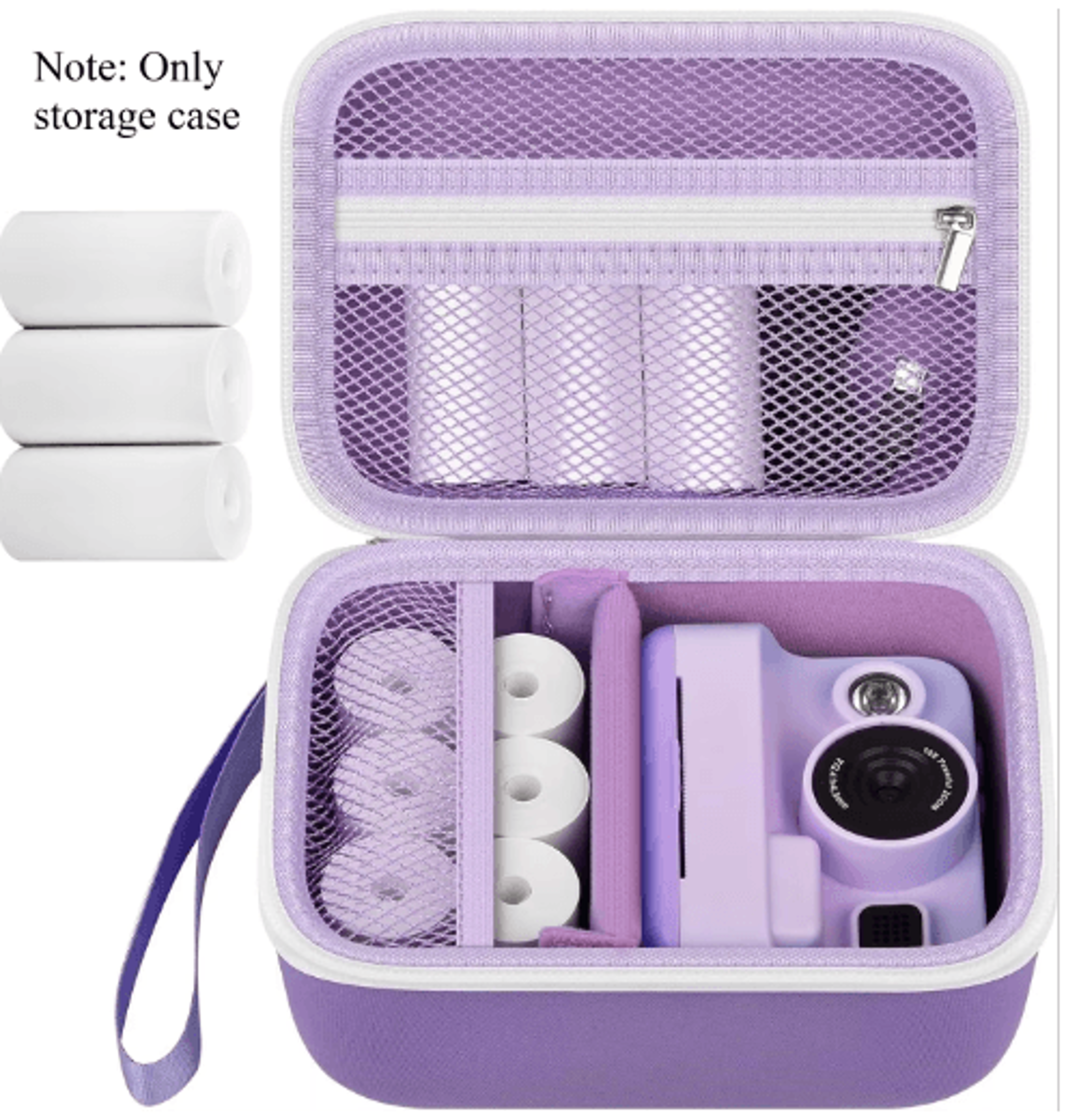 kids instant print camera travel case with paper storage