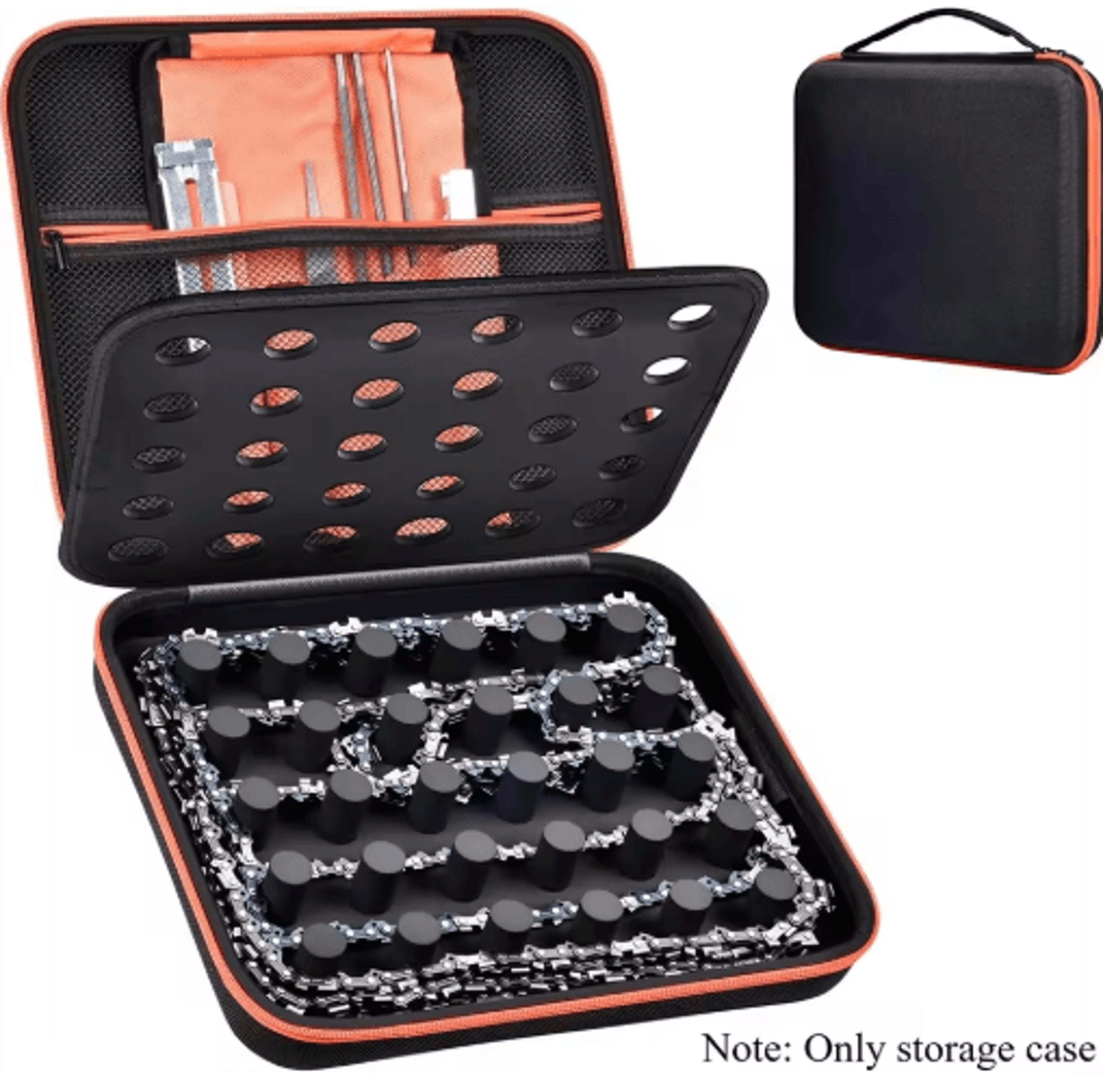 chainsaw chain storage case for 6–12 replacement chains