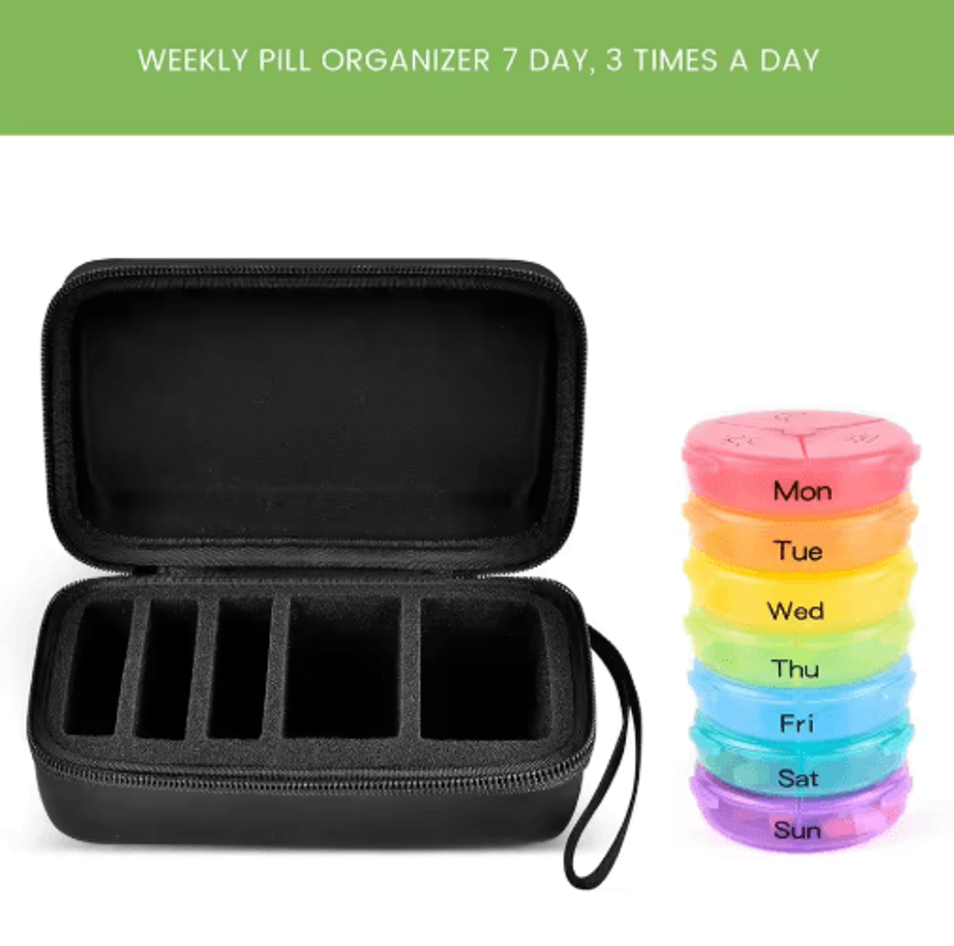 7-day 3-times-a-day weekly pill organizer