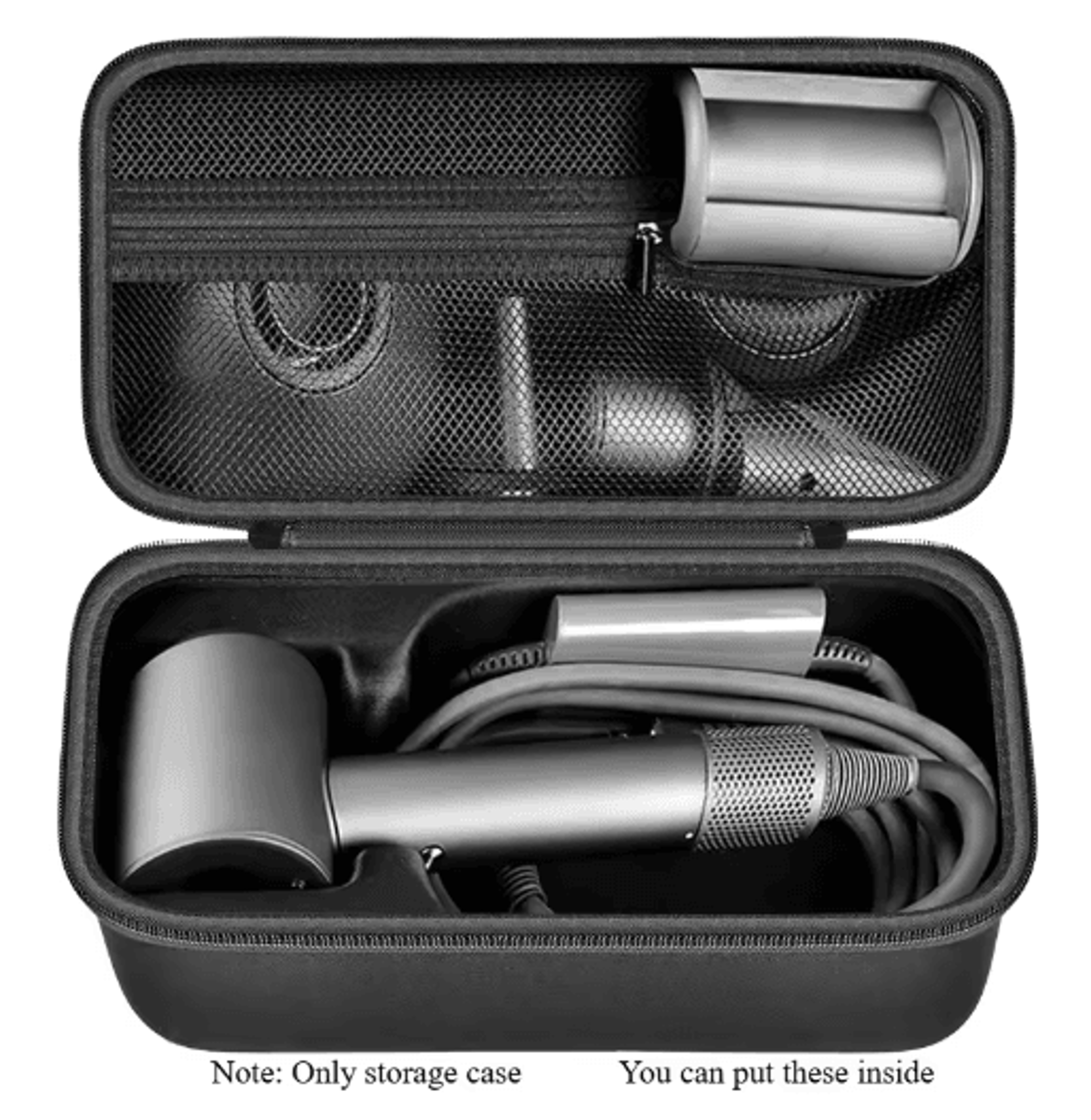 protective storage case for dyson supersonic hair dryer & accessories