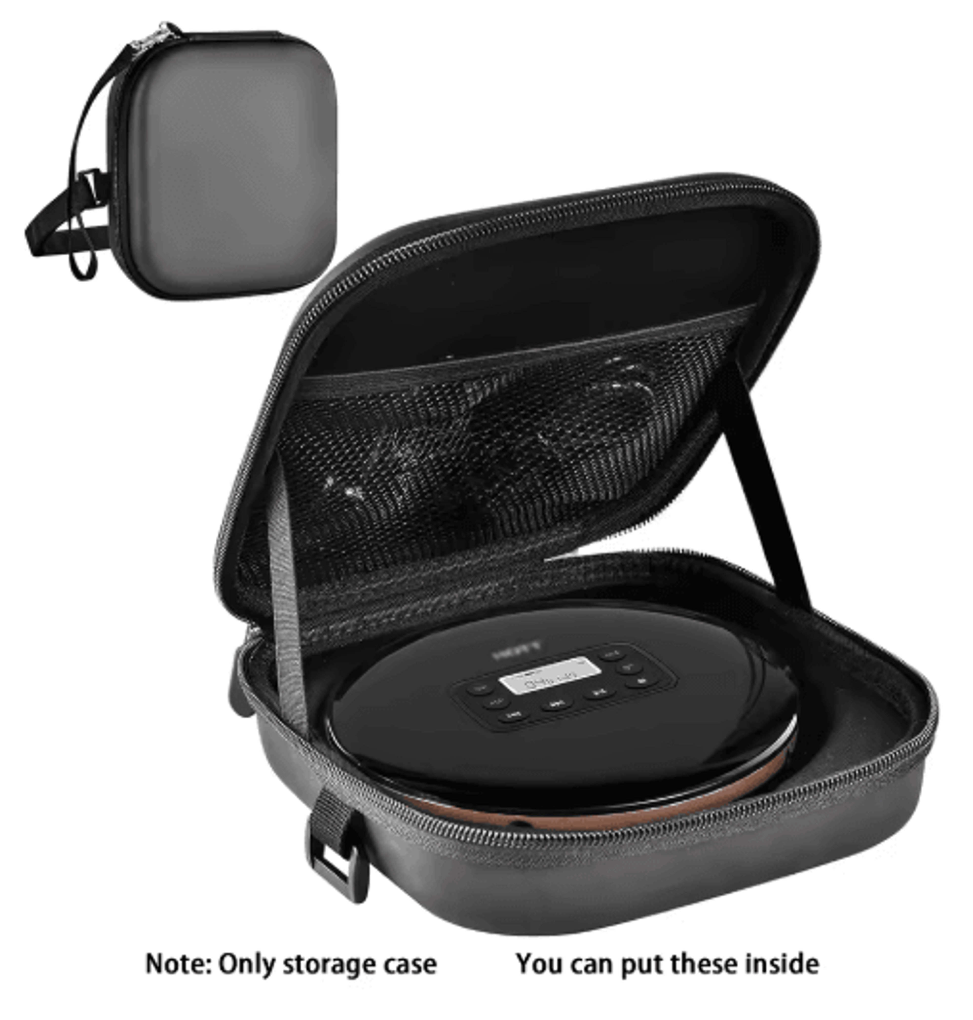 portable cd player travel case with carrying belt
