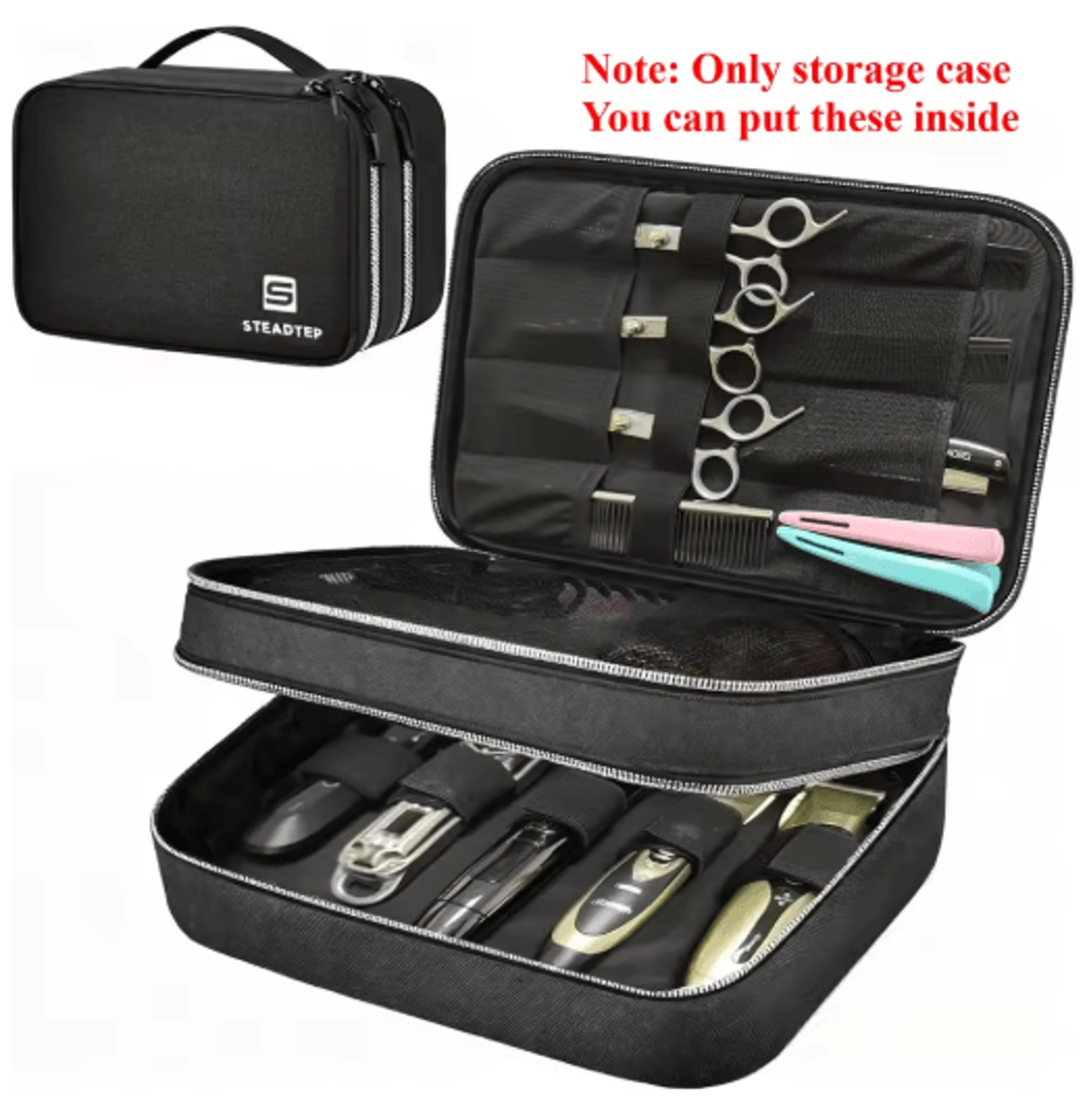 double-layer barber clipper organizer case for wahl & ufree