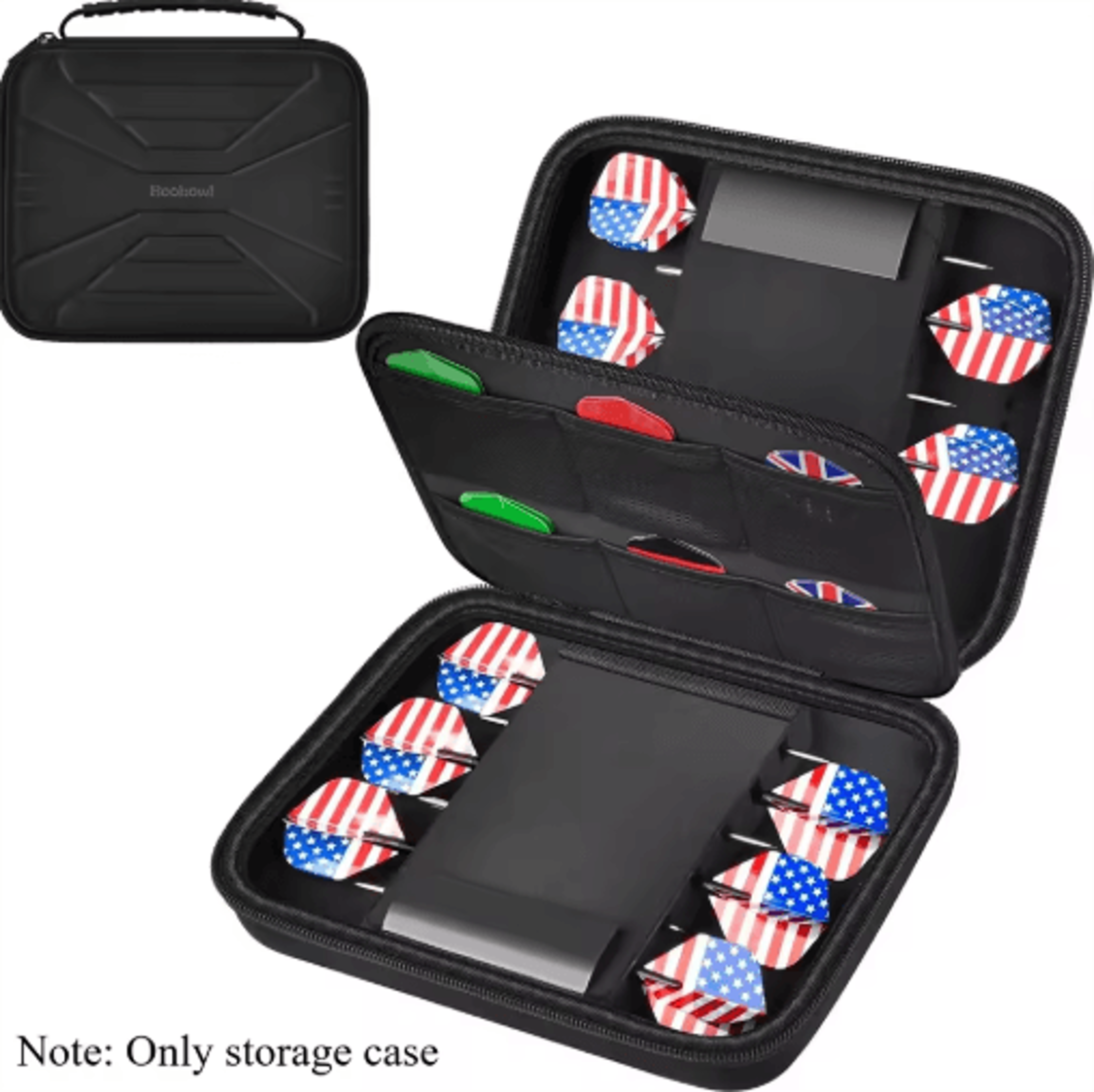 12-dart hard shell carrying case for steel & soft tip darts