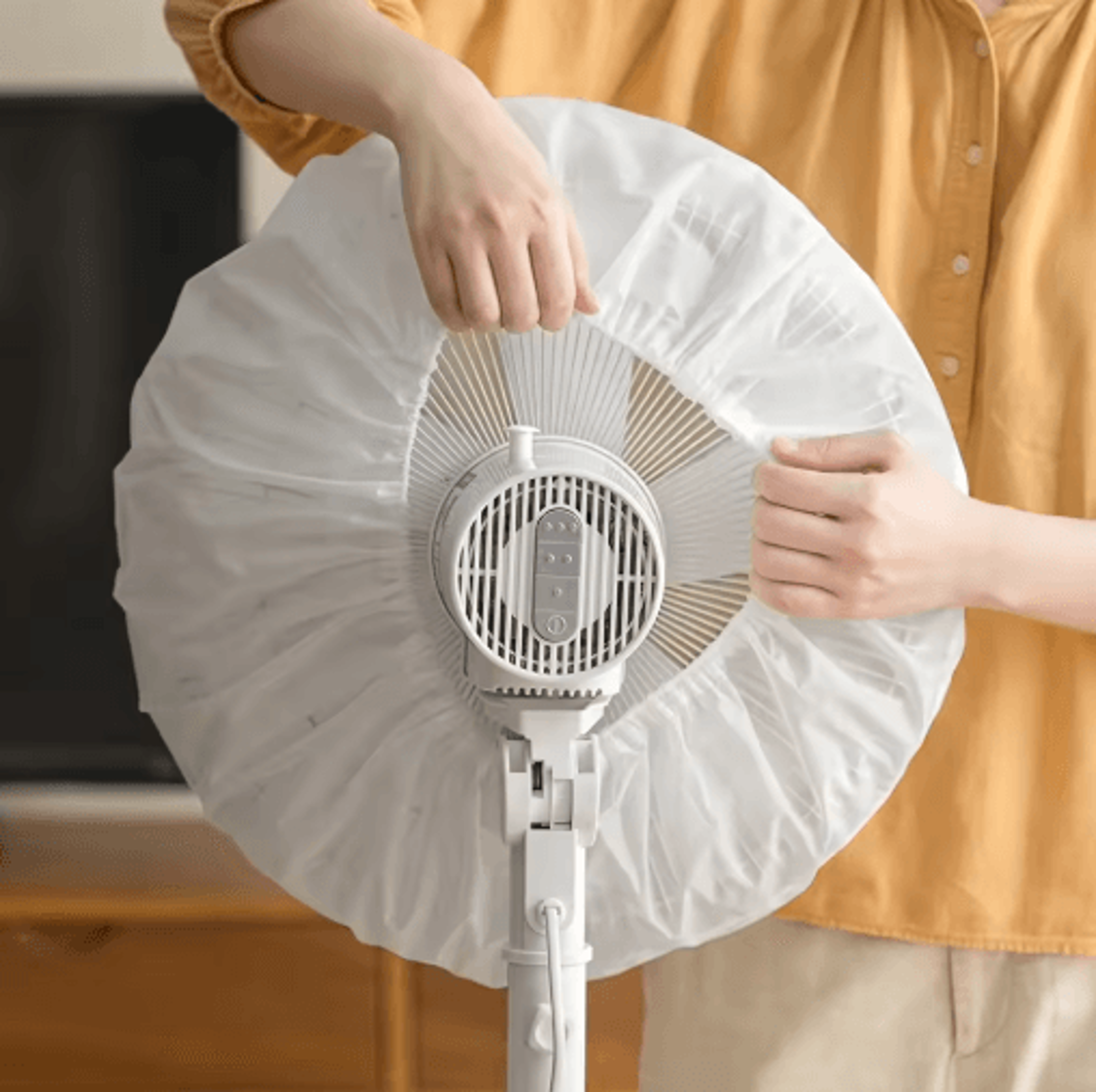 full-cover floor fan dust cover – waterproof vertical fan protector
