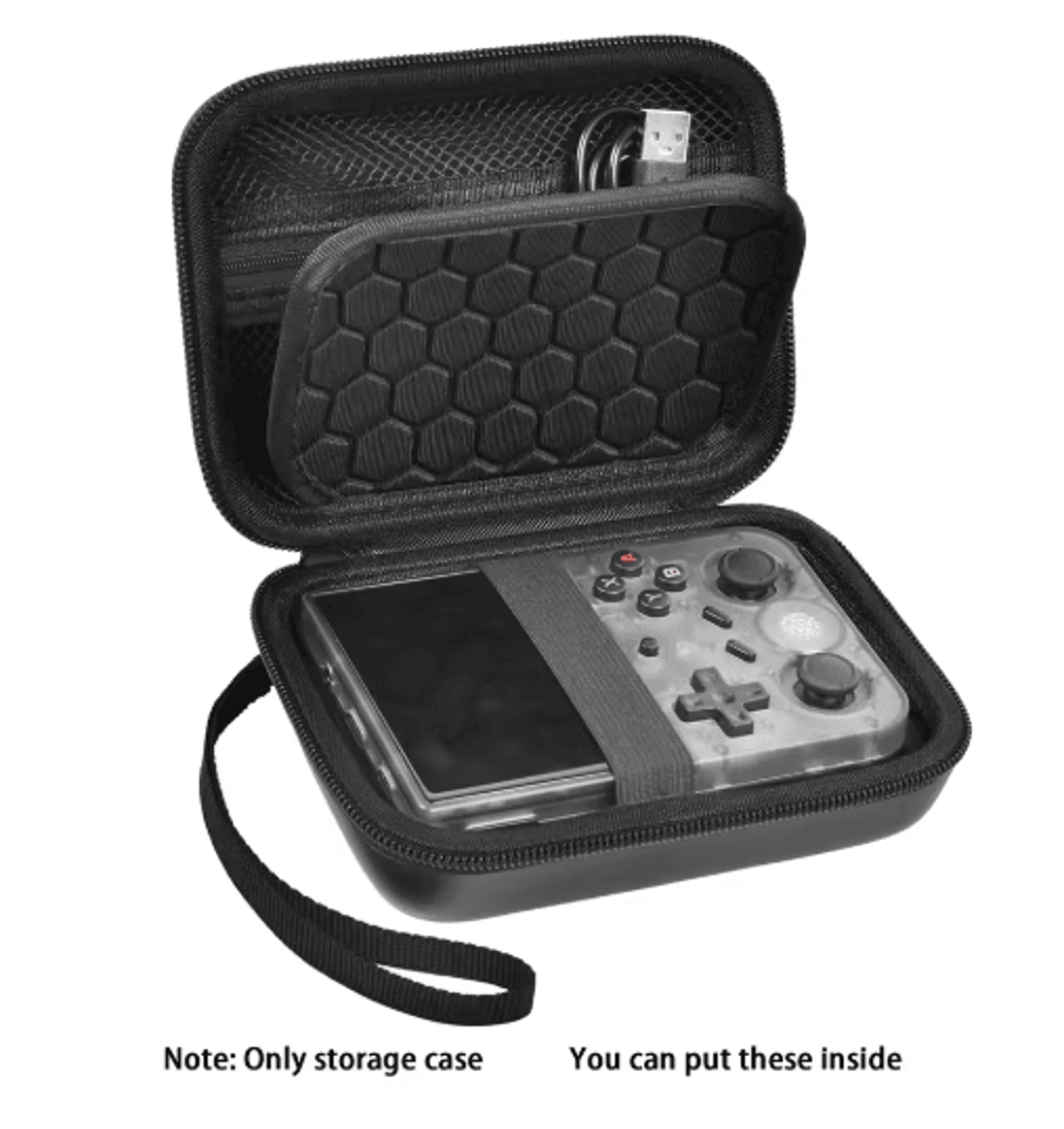 hard travel case for r36s rg353v rg353vs & retro handheld game consoles
