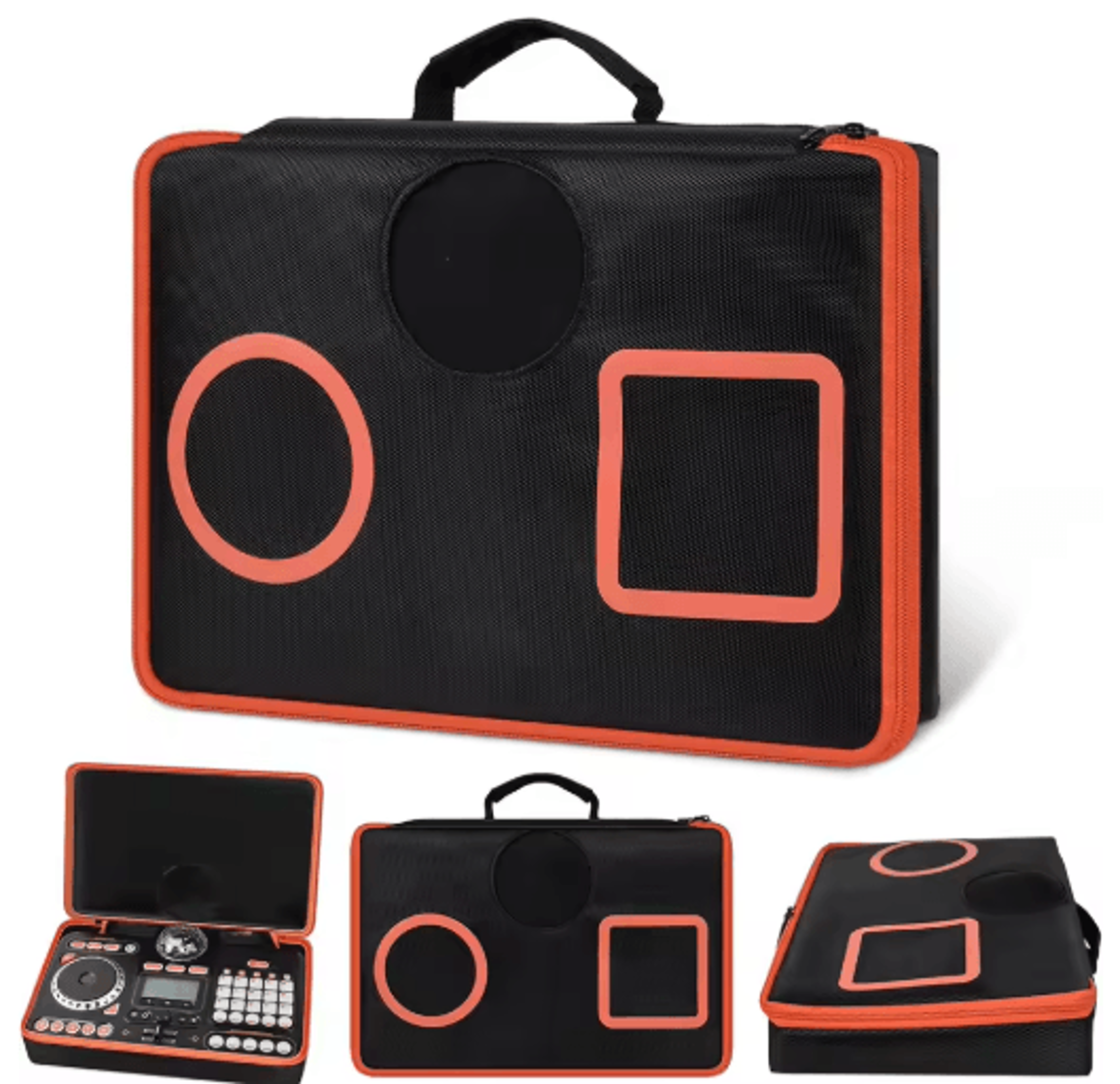 orange protective case for vtech kidistar & kidi dj mixer – portable storage bag