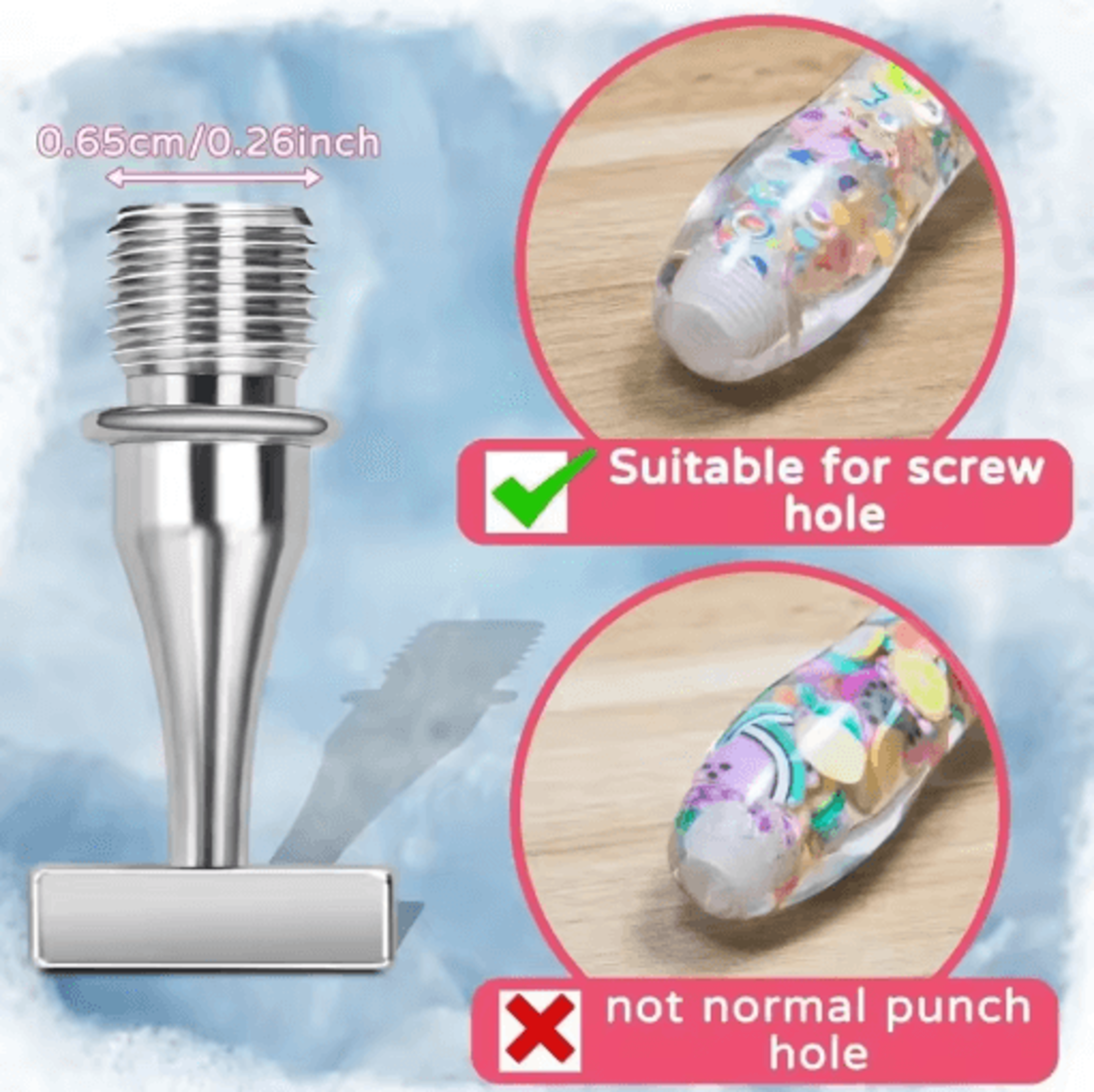 replaceable metal threaded tips for diamond painting pens
