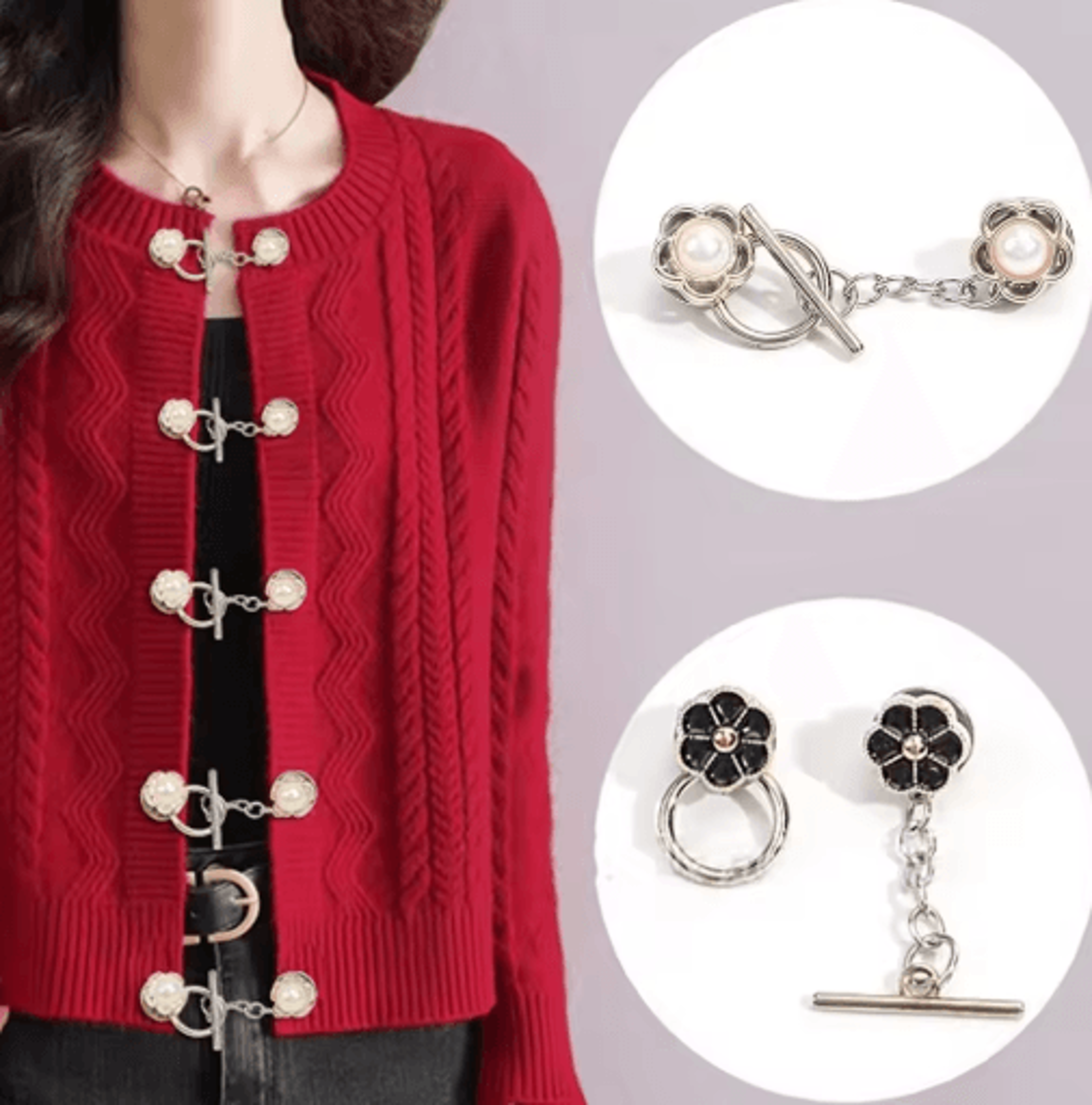 pearl brooch clothing fixing pin
