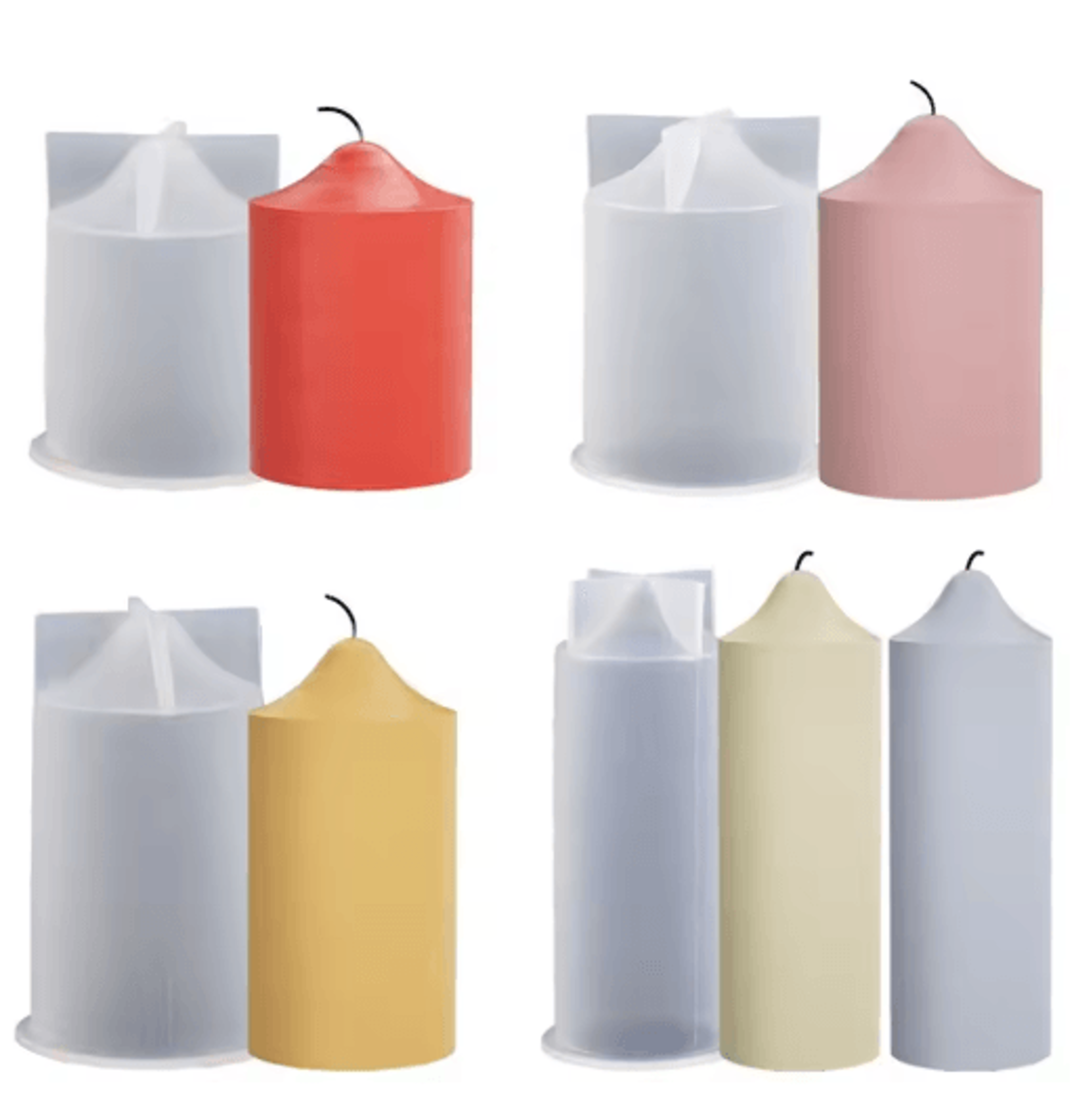 3d cylinder candle silicone mold for diy crafts