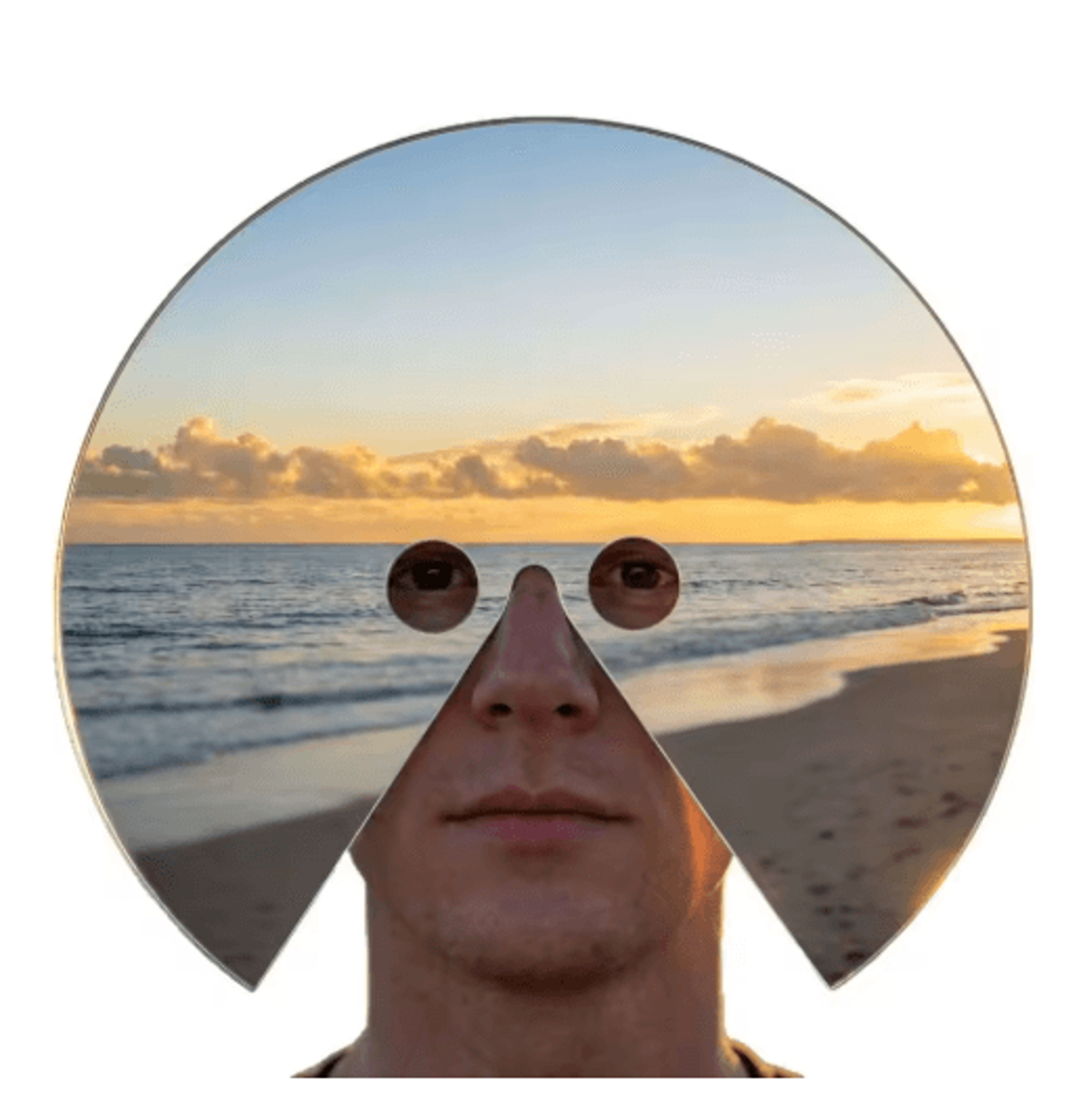 full face reflective round mirror mask