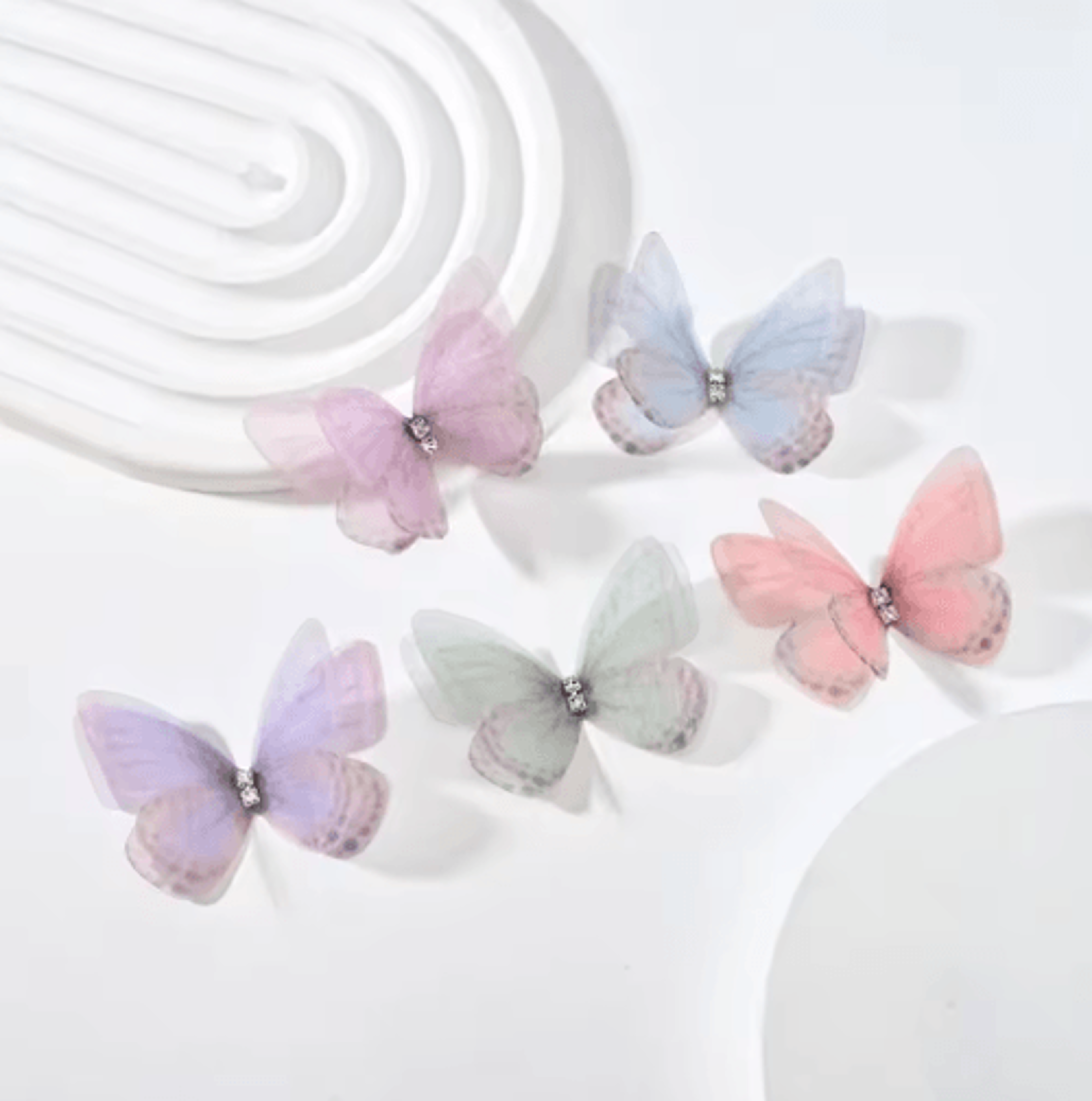 50-piece 3d organza butterfly appliques