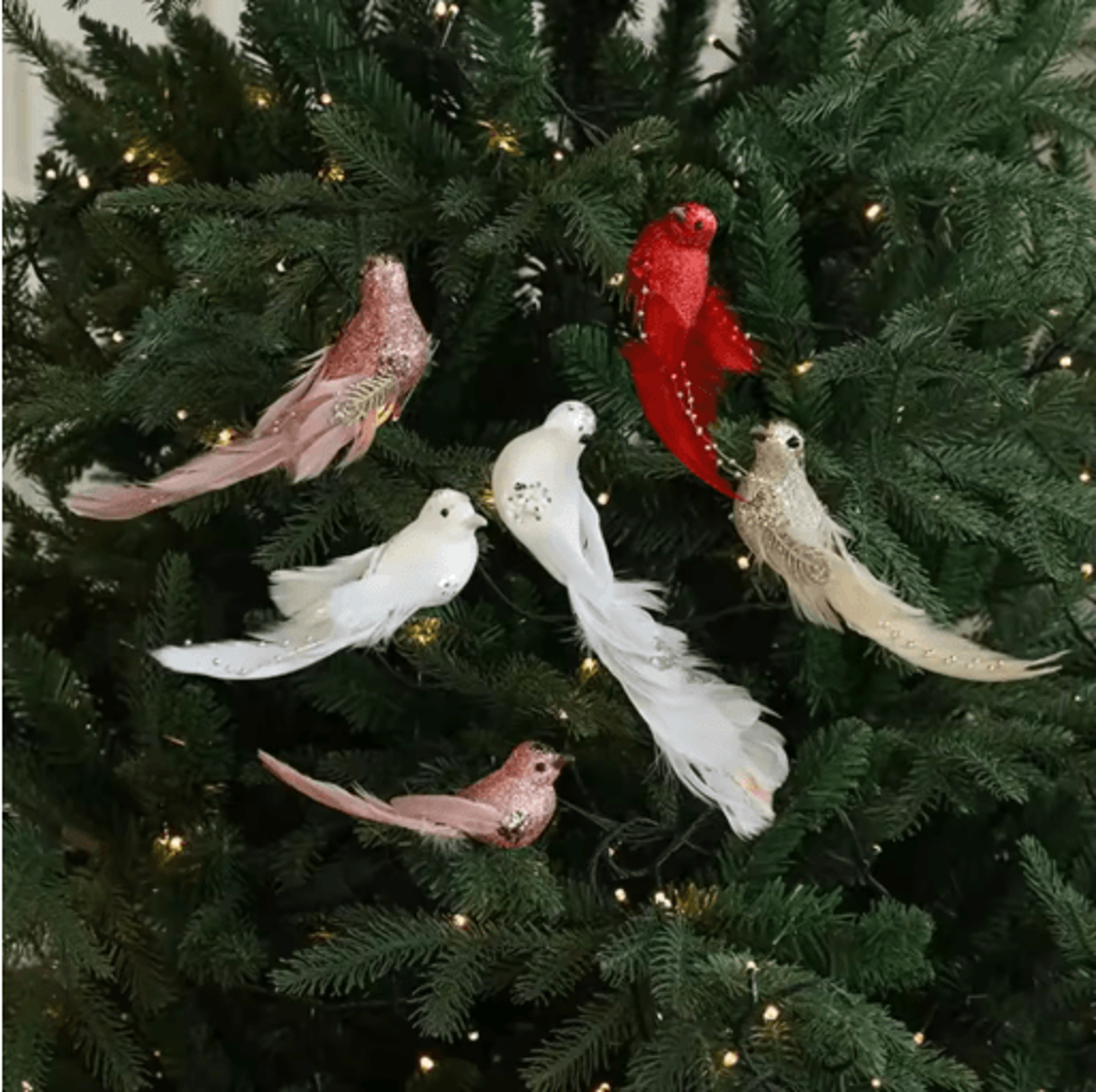 colorful artificial bird christmas tree ornaments