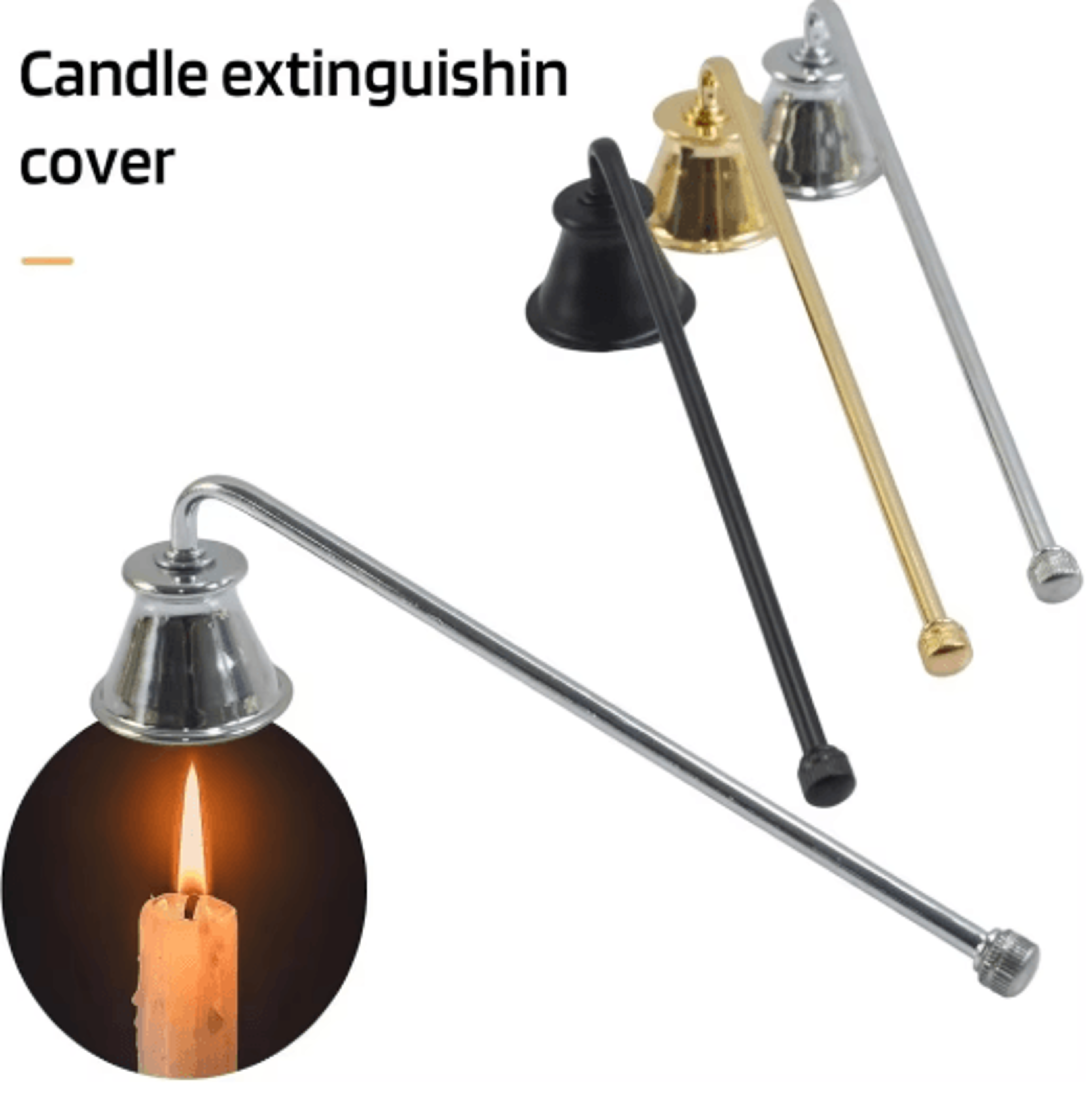 bell-shaped candle snuffer & extinguishing tool