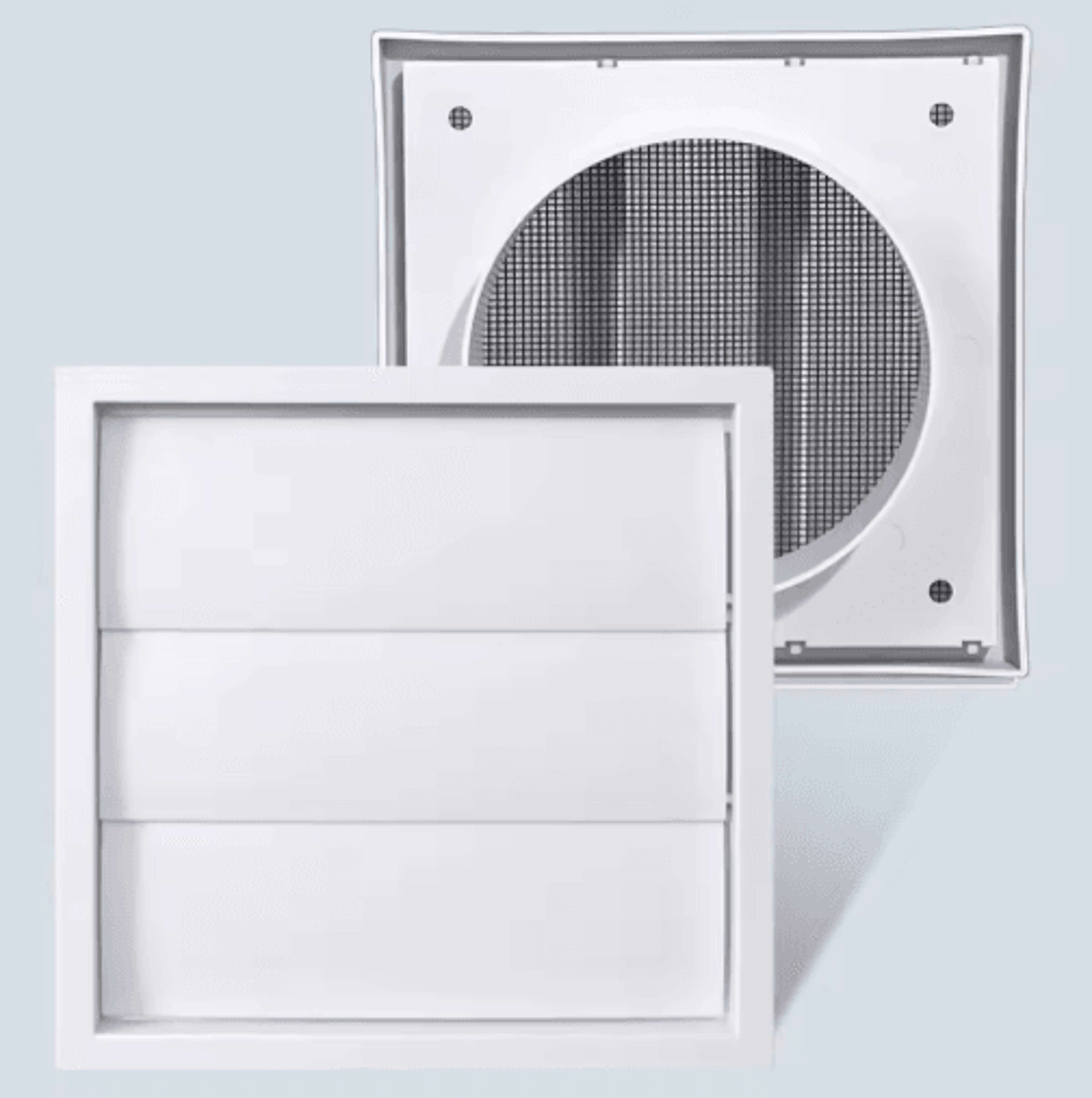 white one-way exhaust vent cover grille with screen