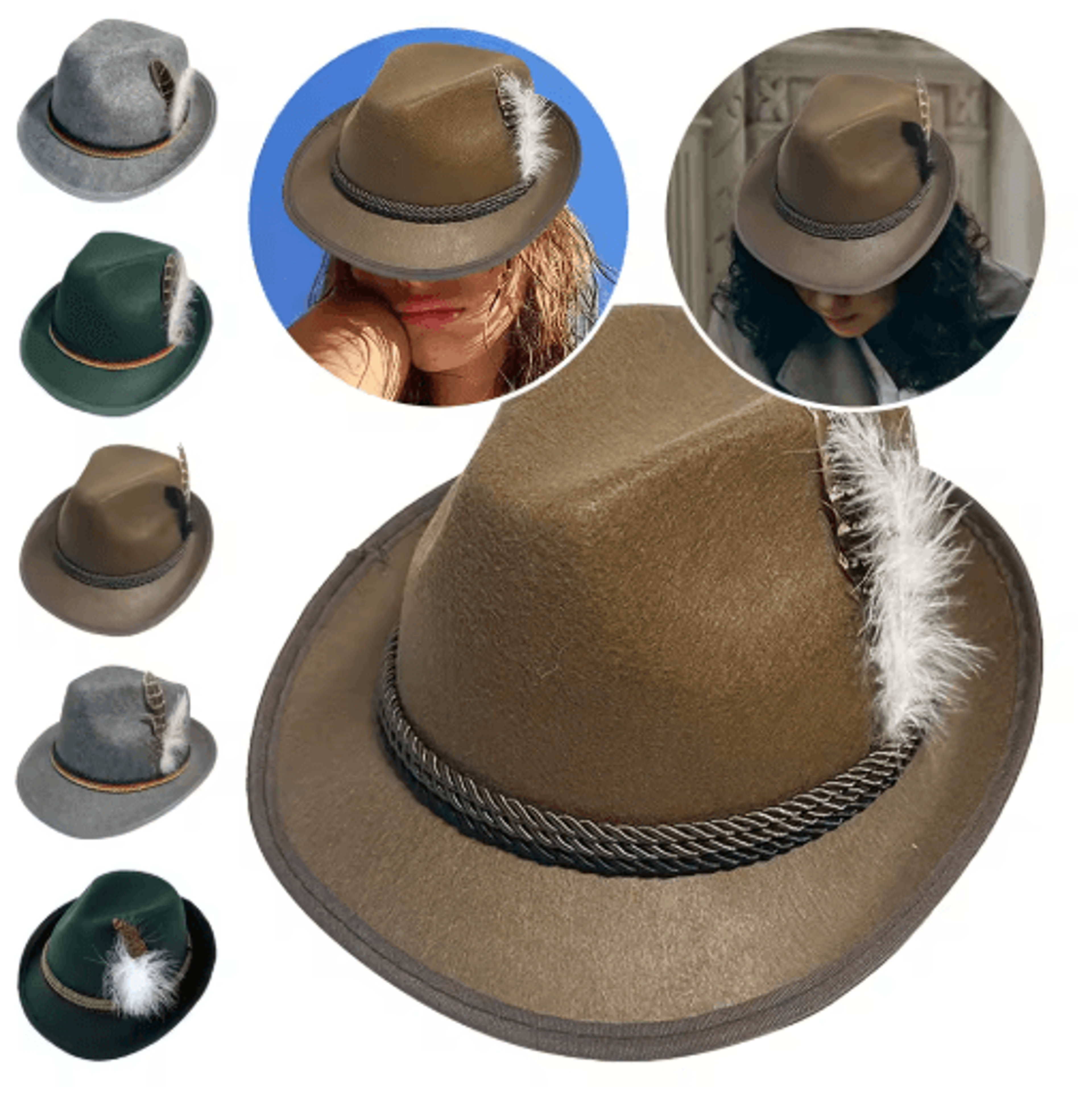 bavarian oktoberfest hat feather ornament