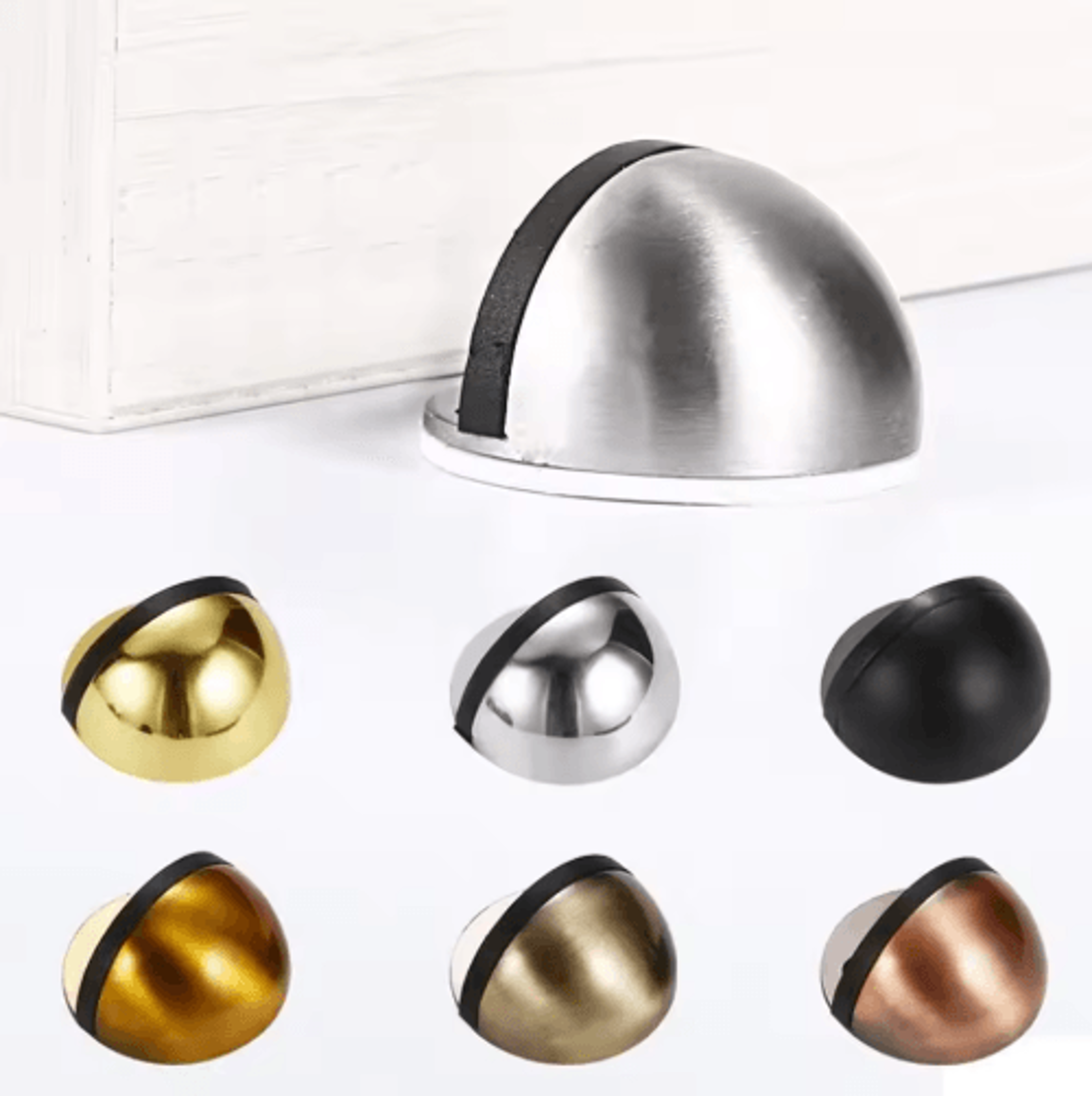 self-adhesive stainless steel rubber door stopper