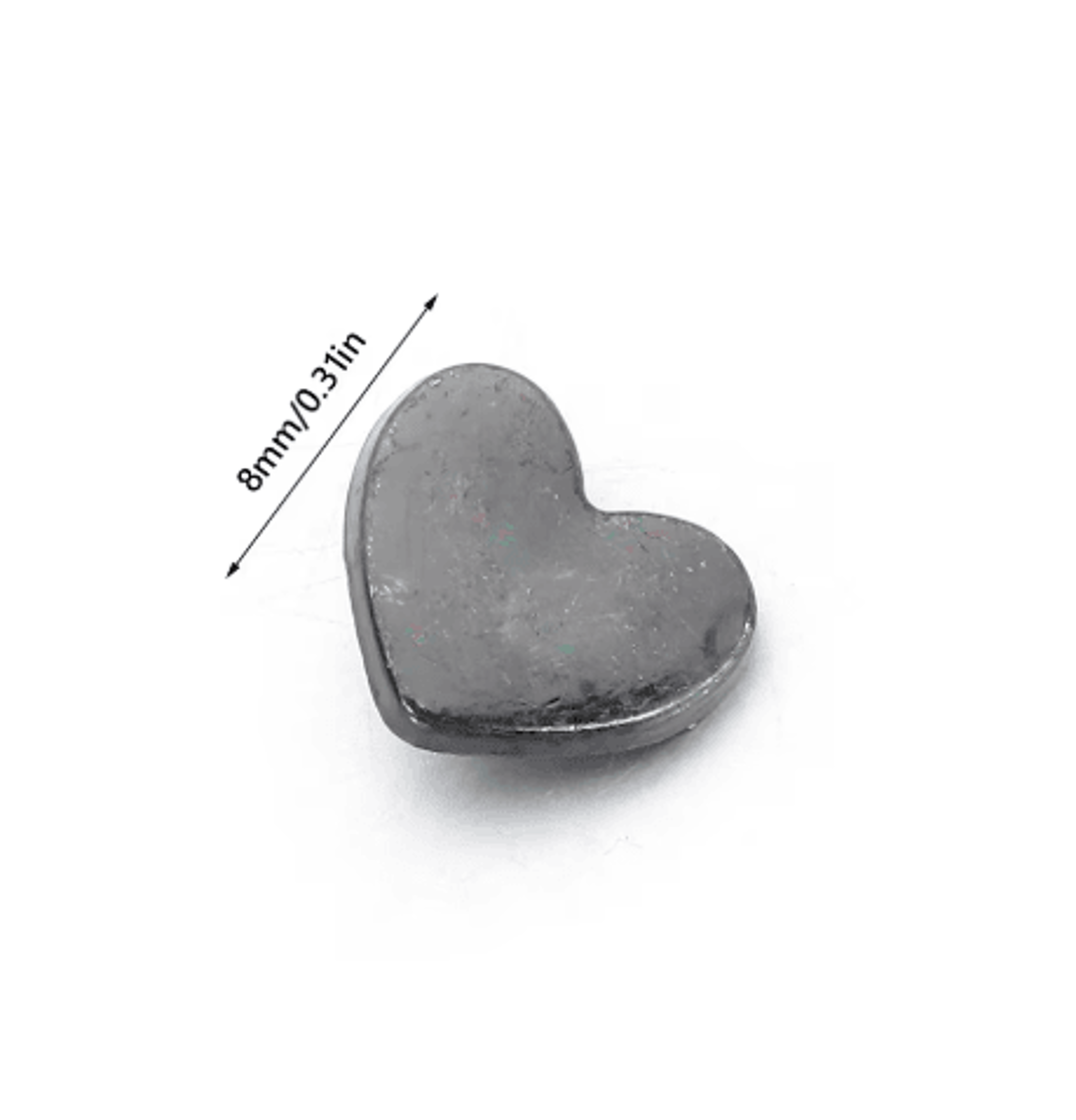40-piece 8mm mini heart-shaped metal buckles