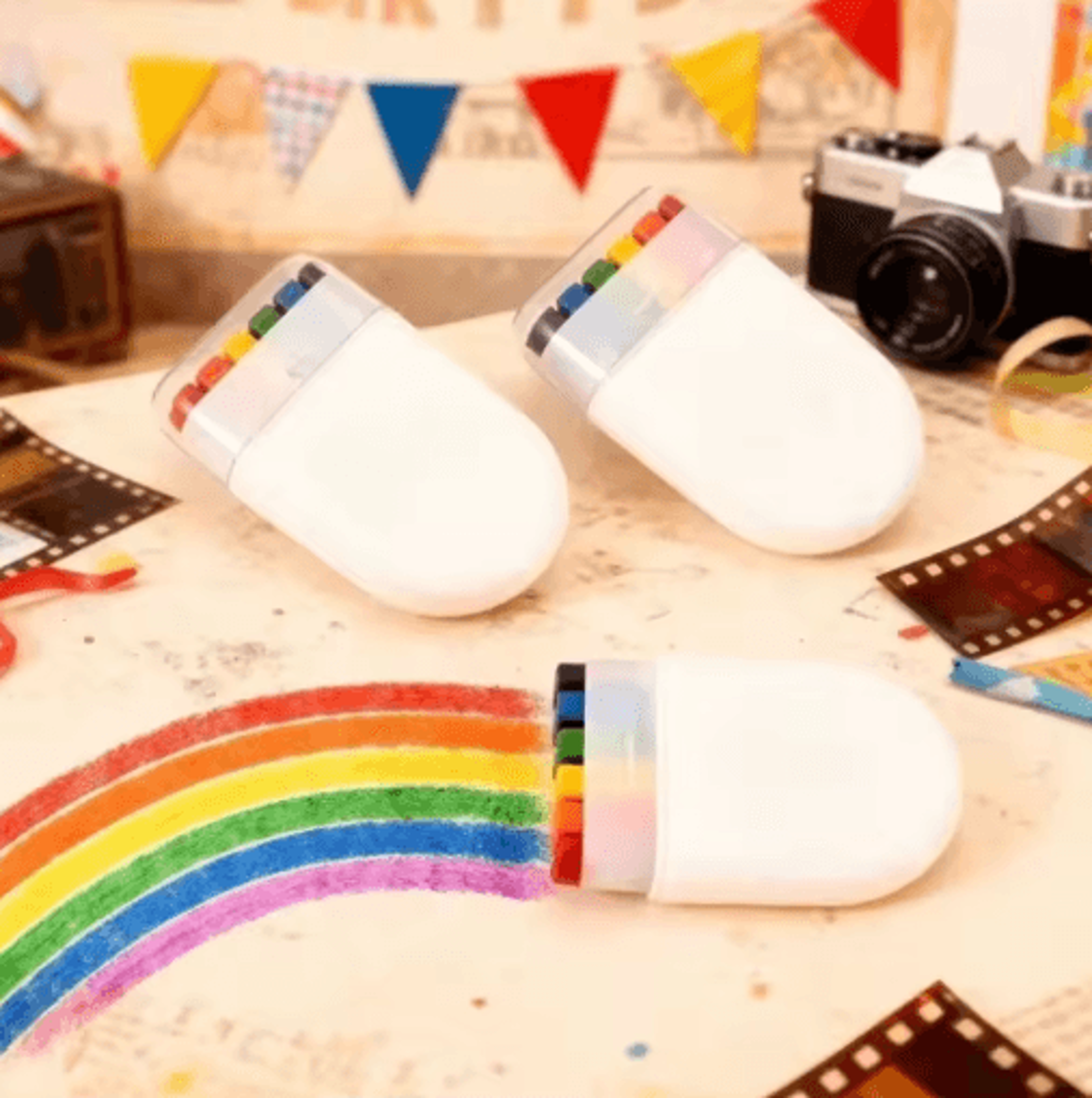 6-color rainbow crayon paint stick