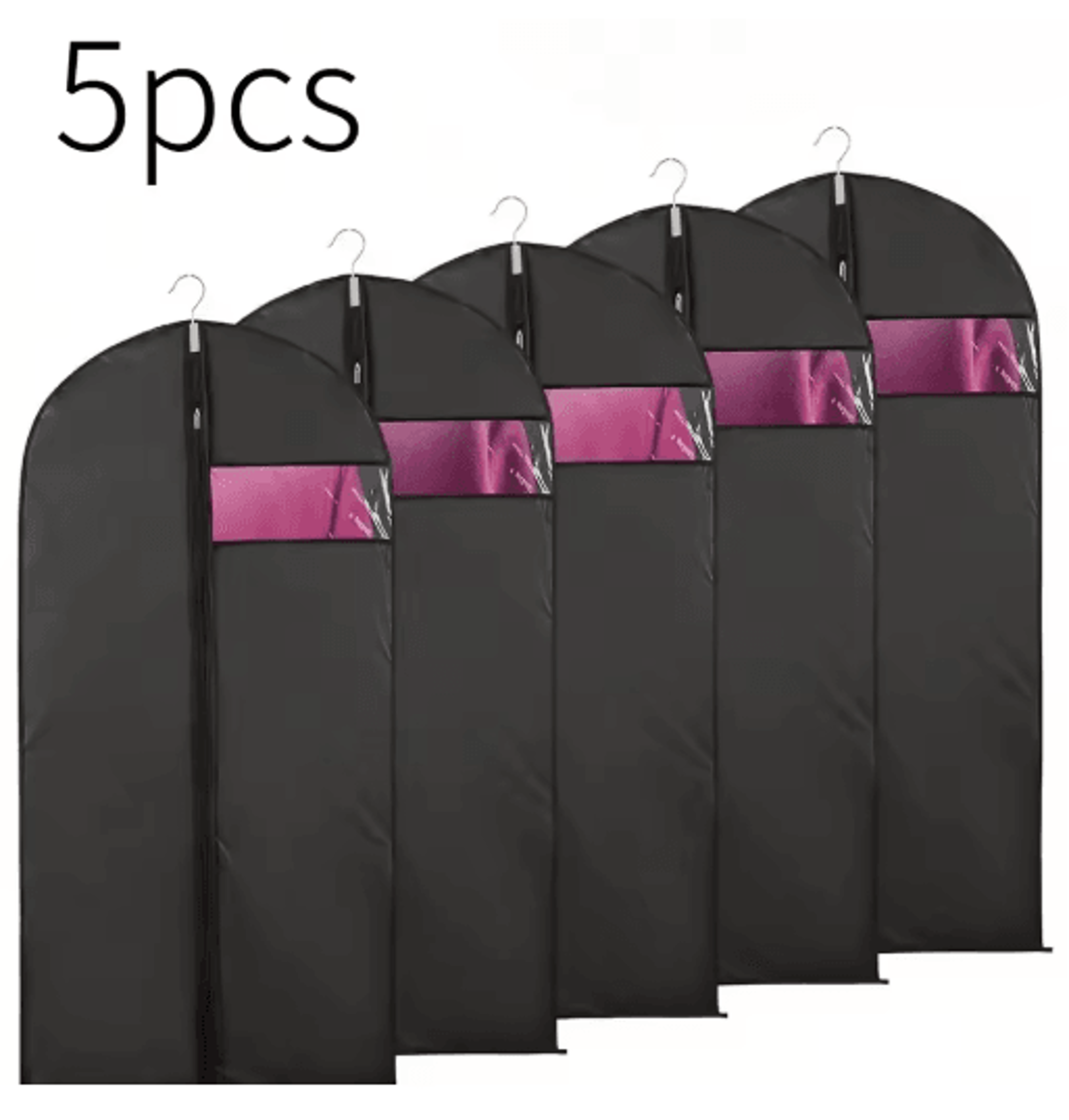 5-pack hanging clothes dust covers for coats & jackets