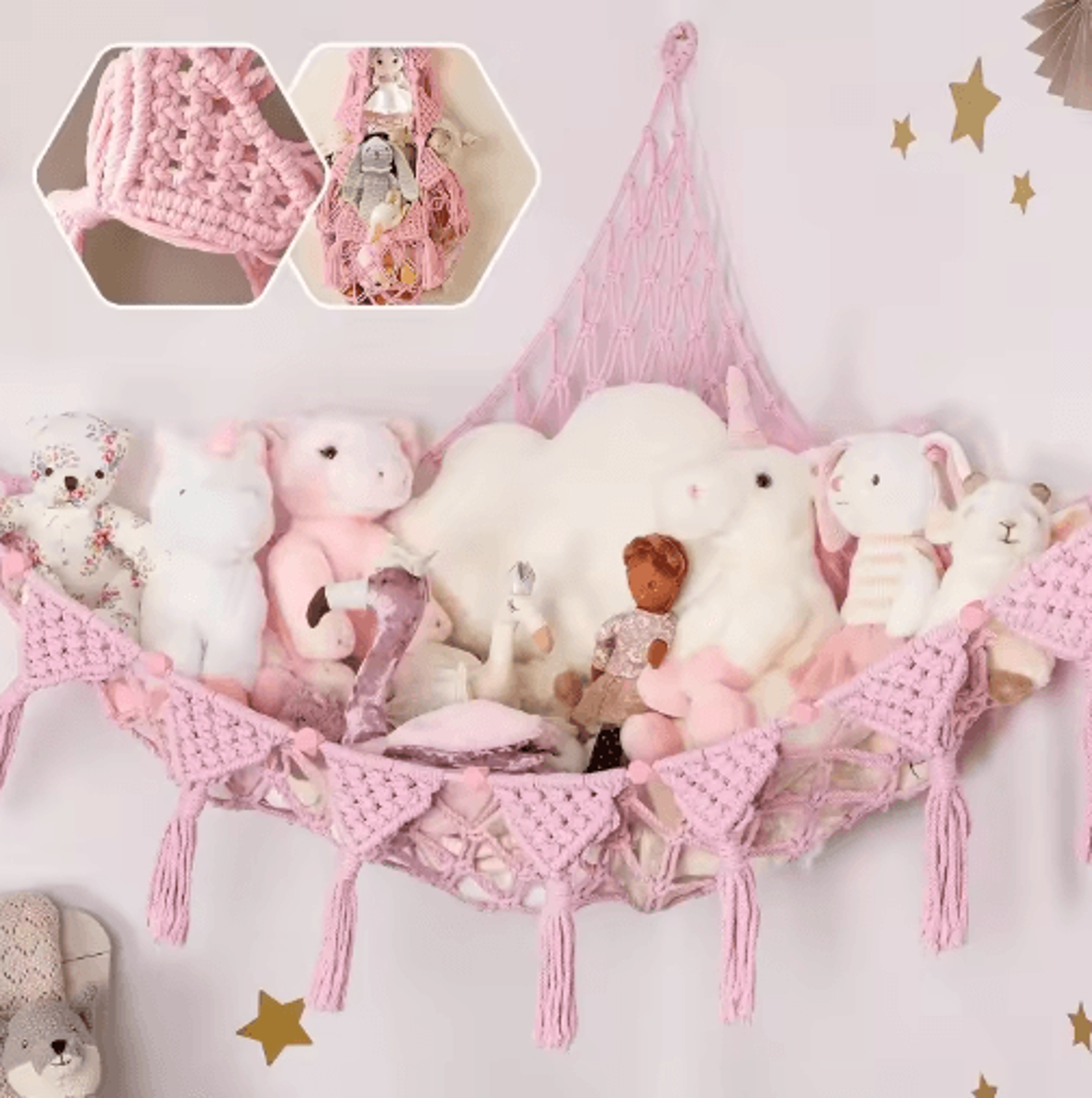 hanging stuffed animal storage hammock