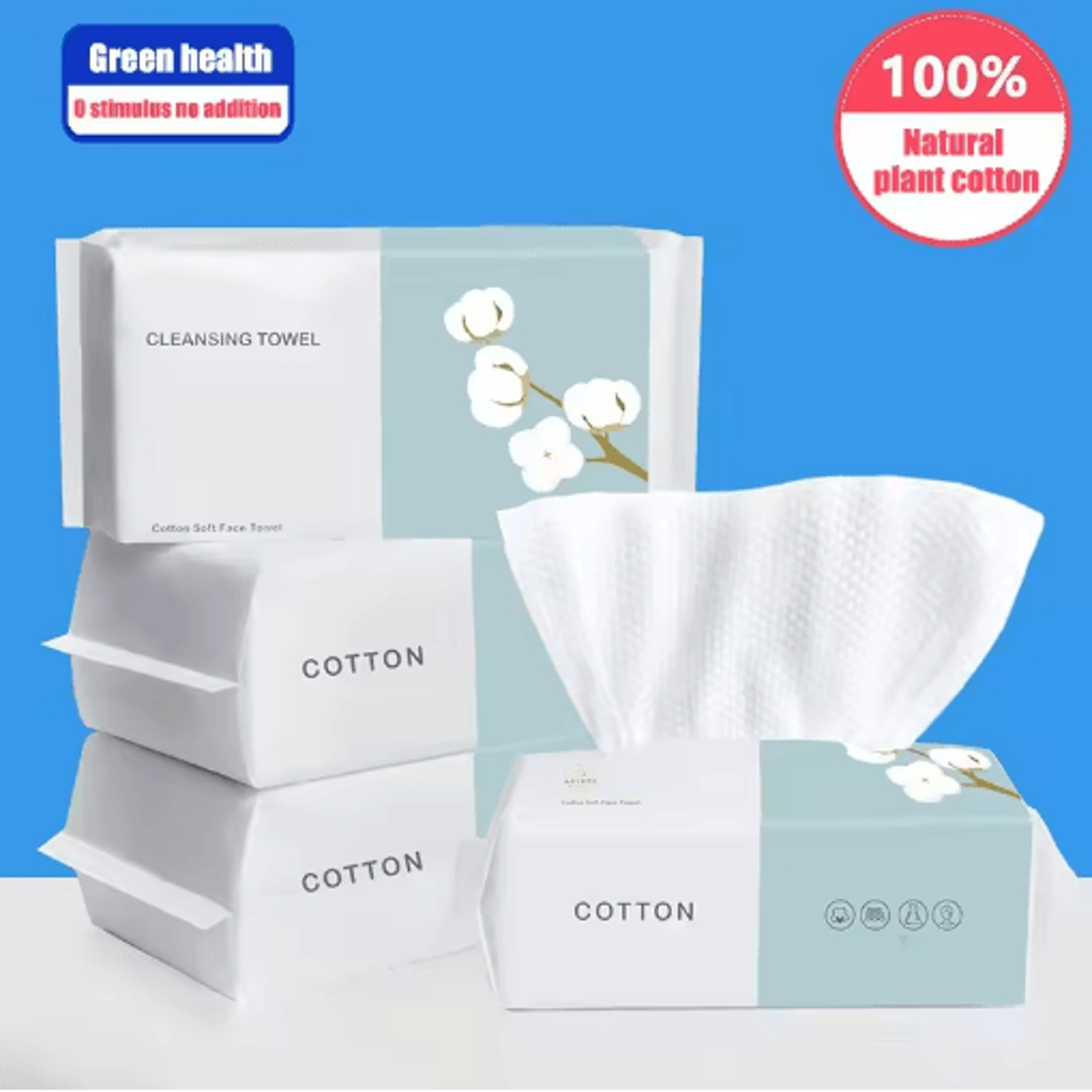 100-piece disposable facial cleansing towels