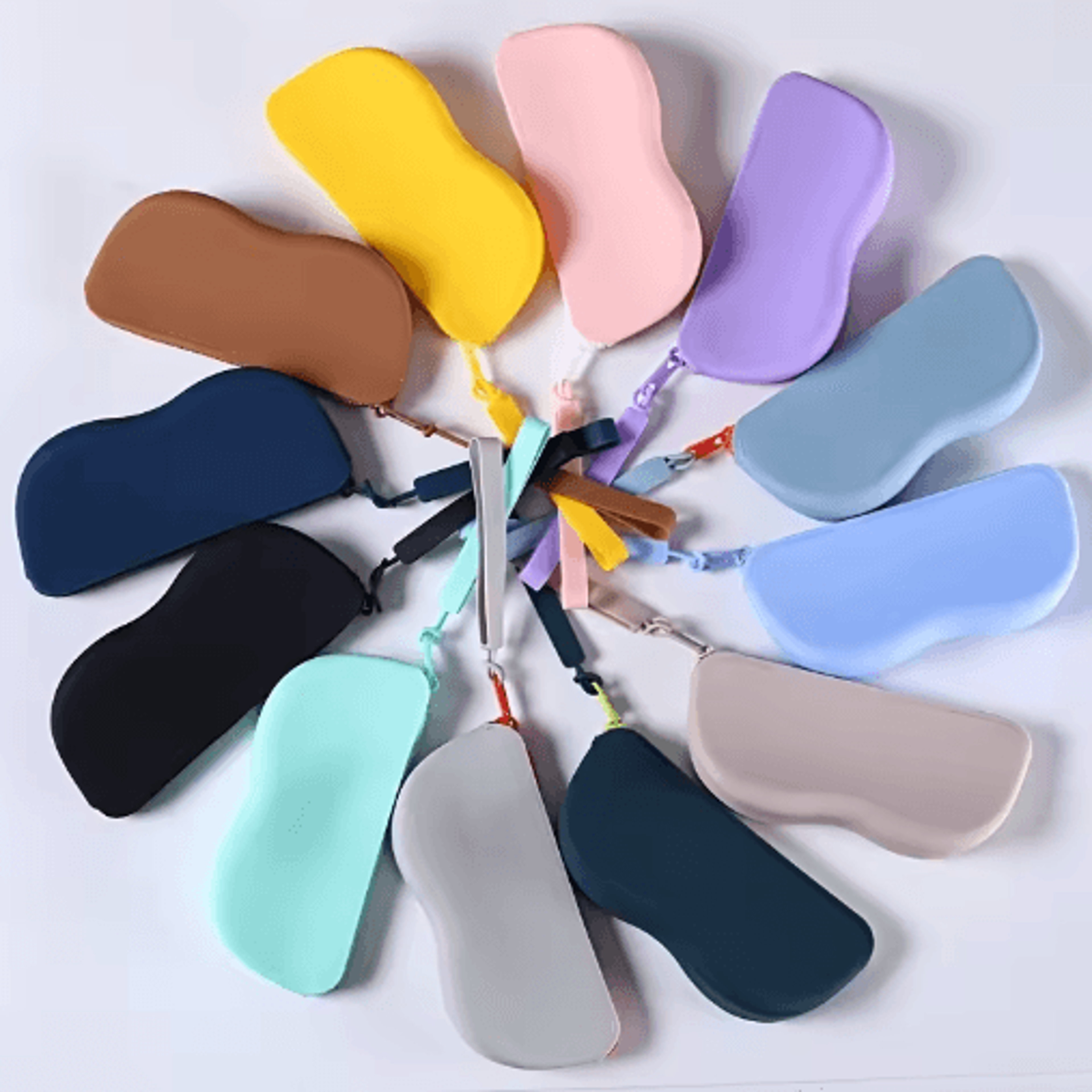 multi-color silicone zipper glasses case – protective eyeglass & sunglasses storage pouch