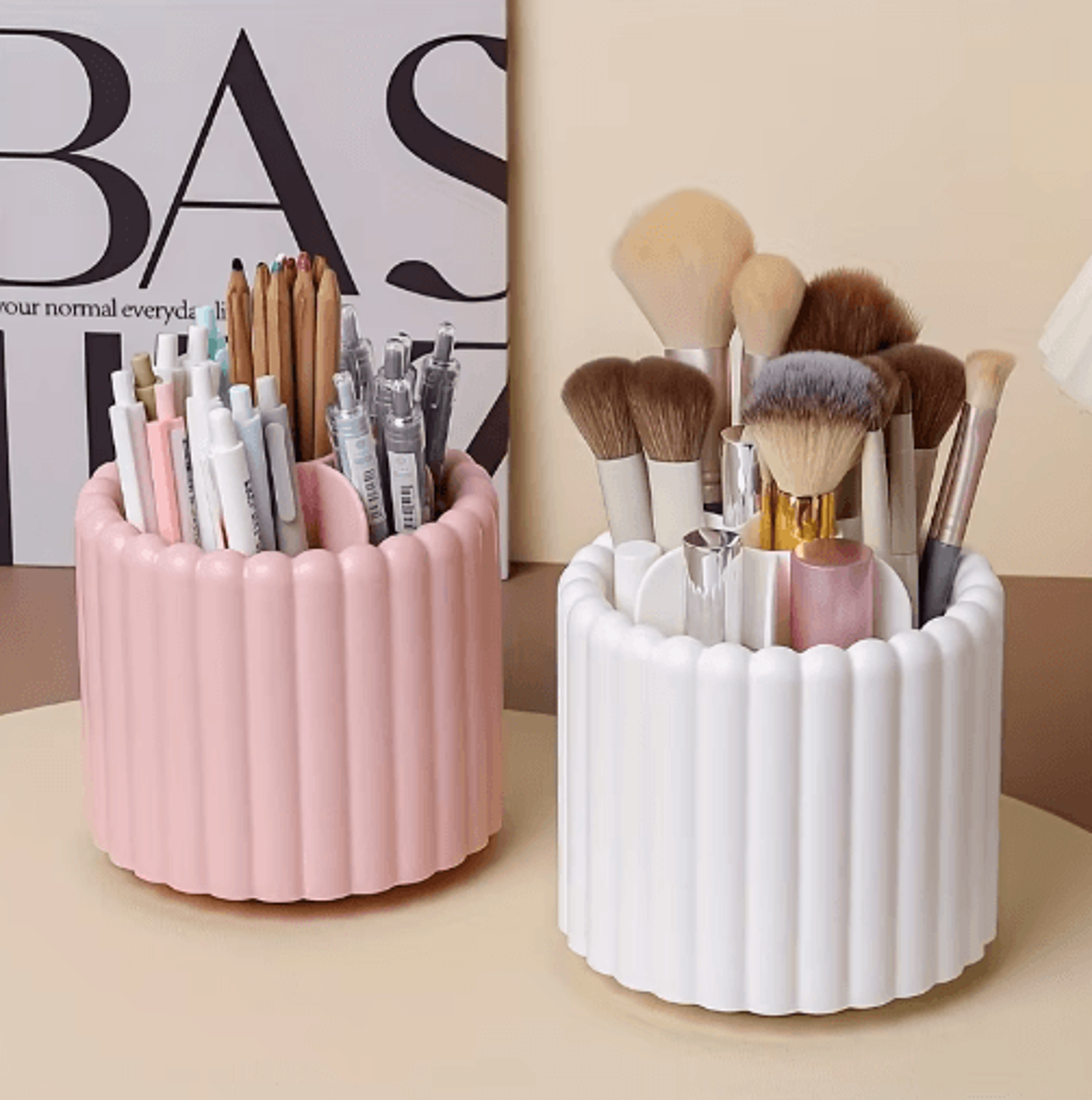 360° rotating desk organizer – space-saving multi-functional pen & office supplies holder