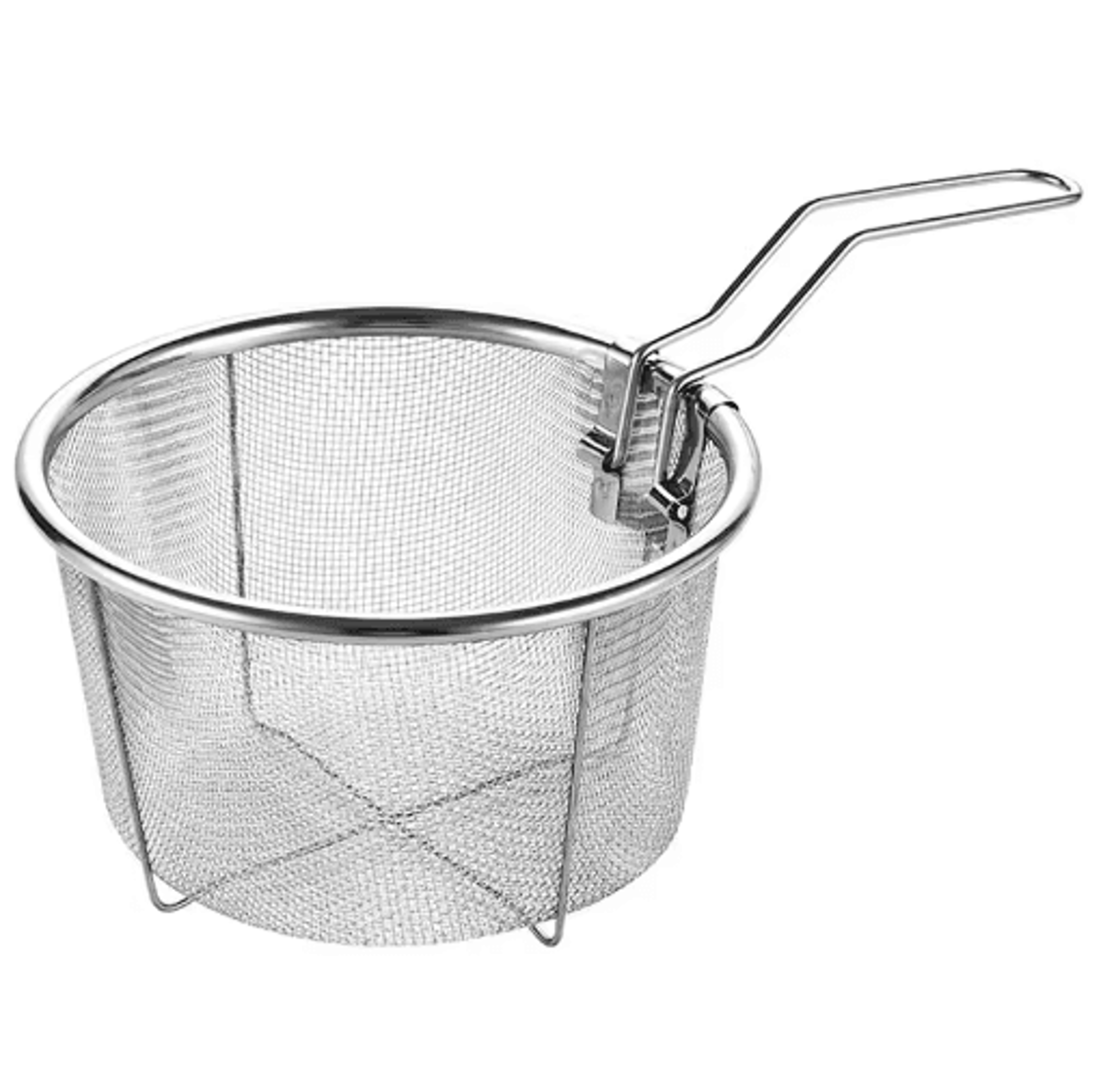 stainless steel deep fry basket – round wire mesh frying strainer with handle