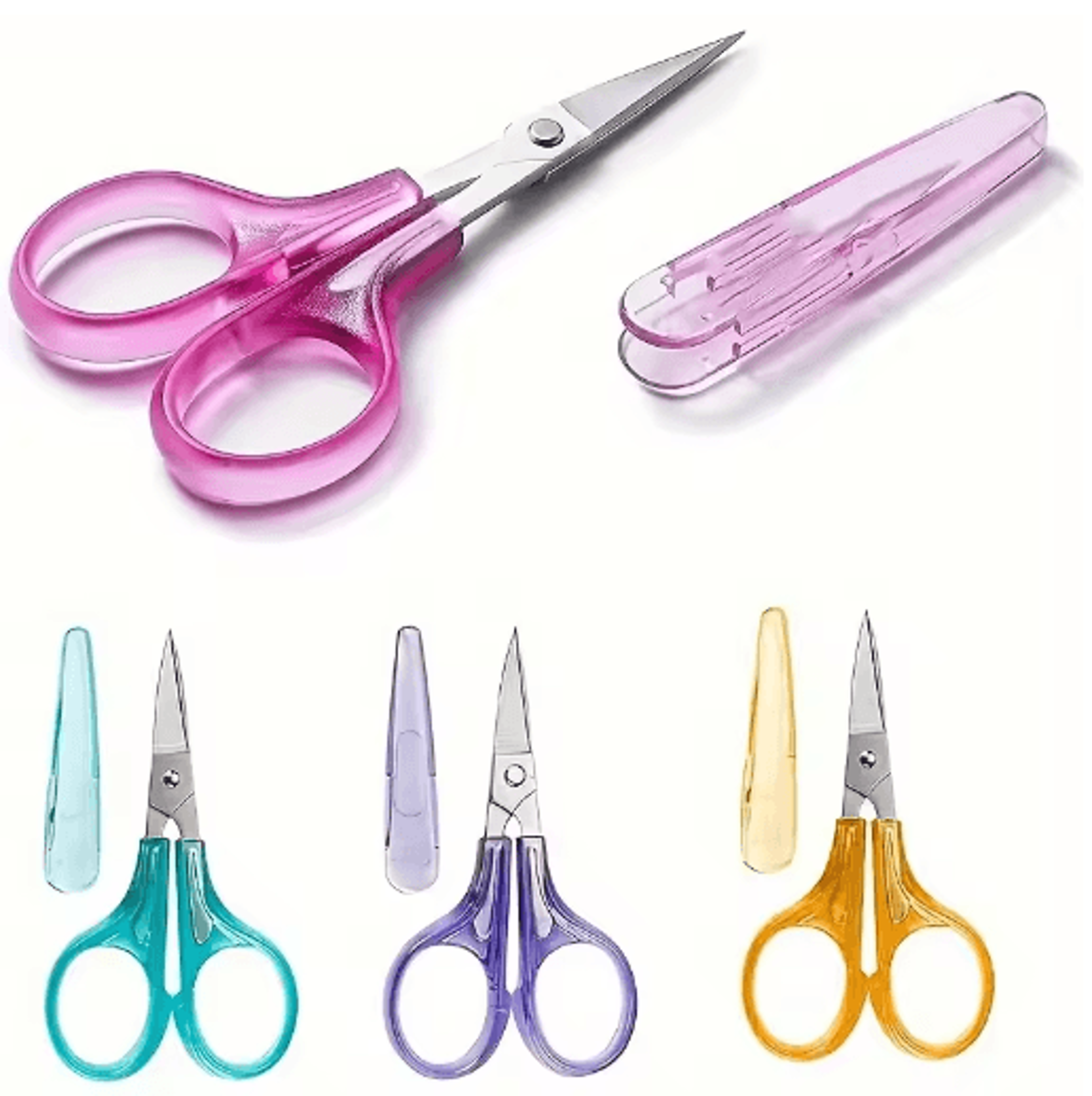 4pcs sharp detail craft scissors set – stainless steel precision scissors with protective covers