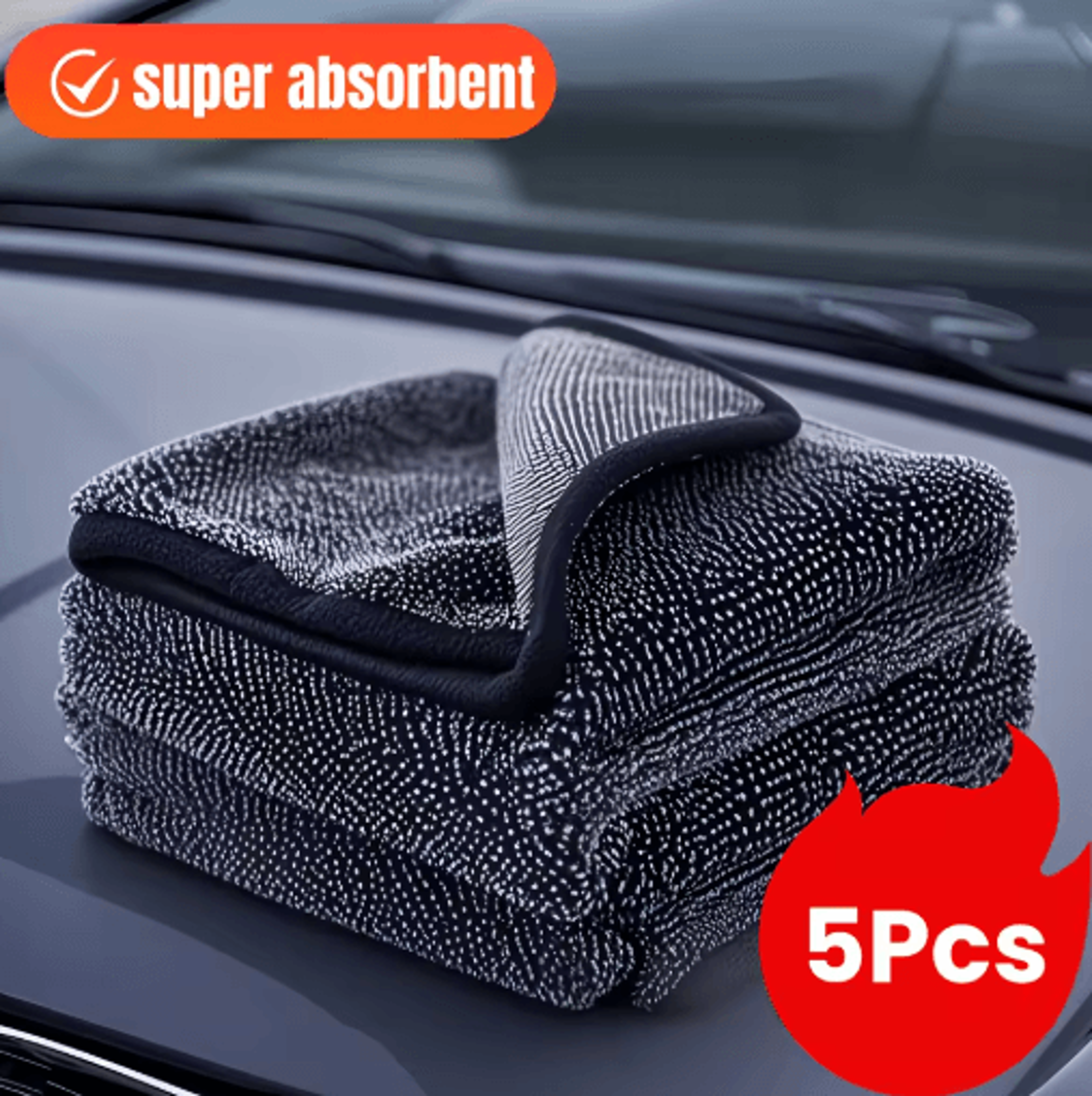 5-pack ultra-soft polyester cleaning cloths – lint-free reusable towels