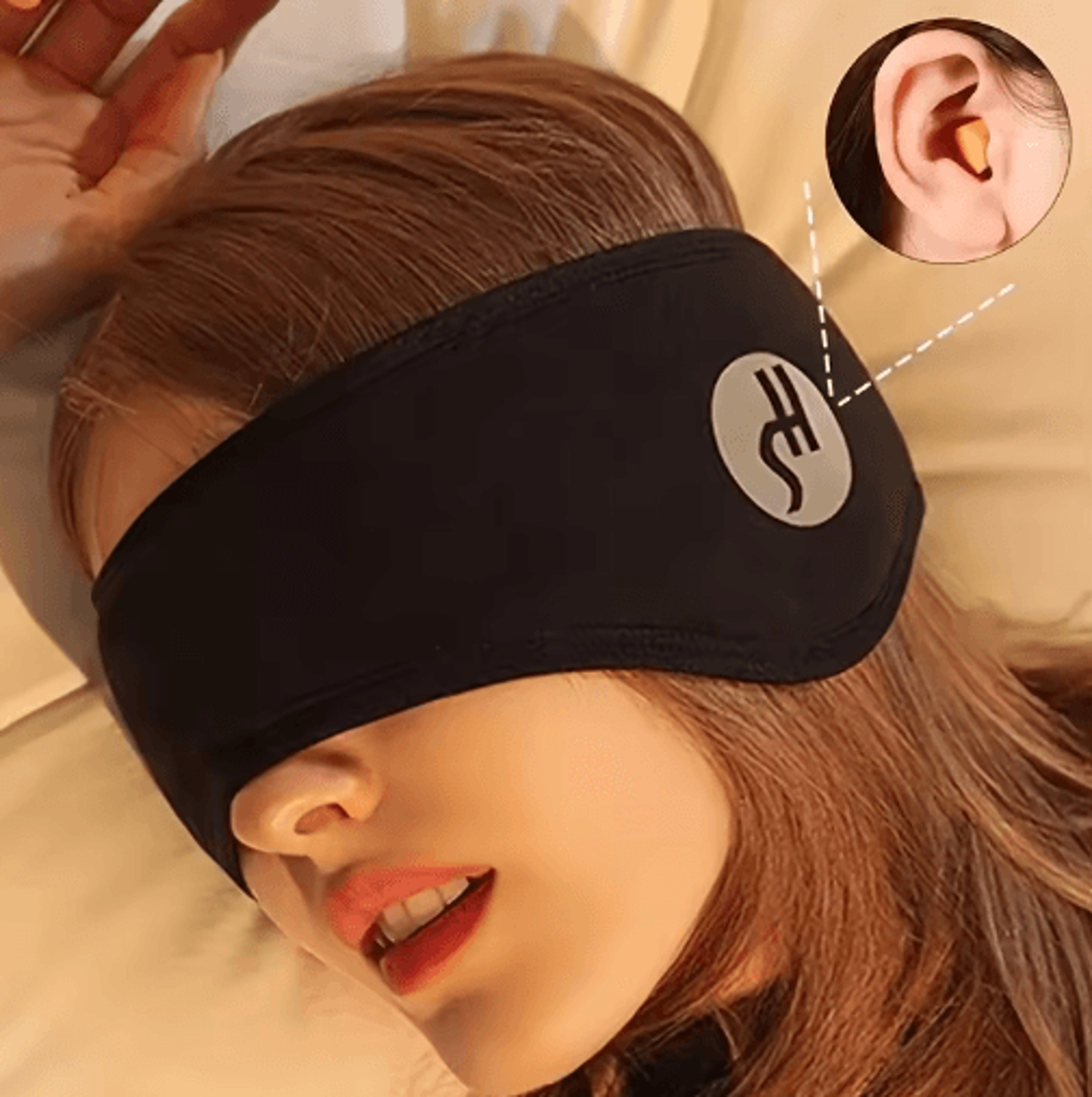 noise-reducing sleep mask with ear covers – adjustable soft travel eye mask