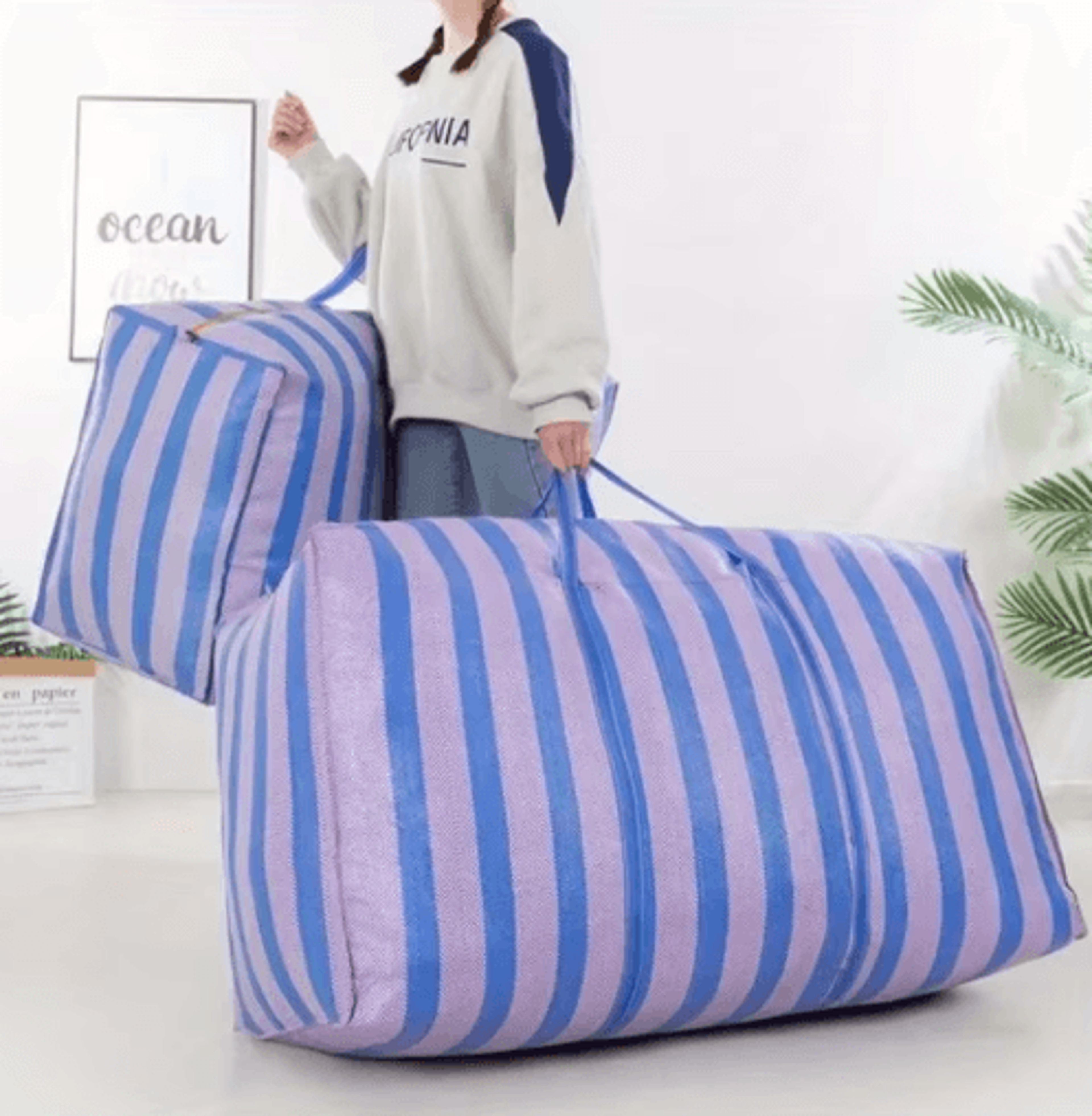 180l heavy-duty storage bag – reinforced portable organizer for moving, travel & camping