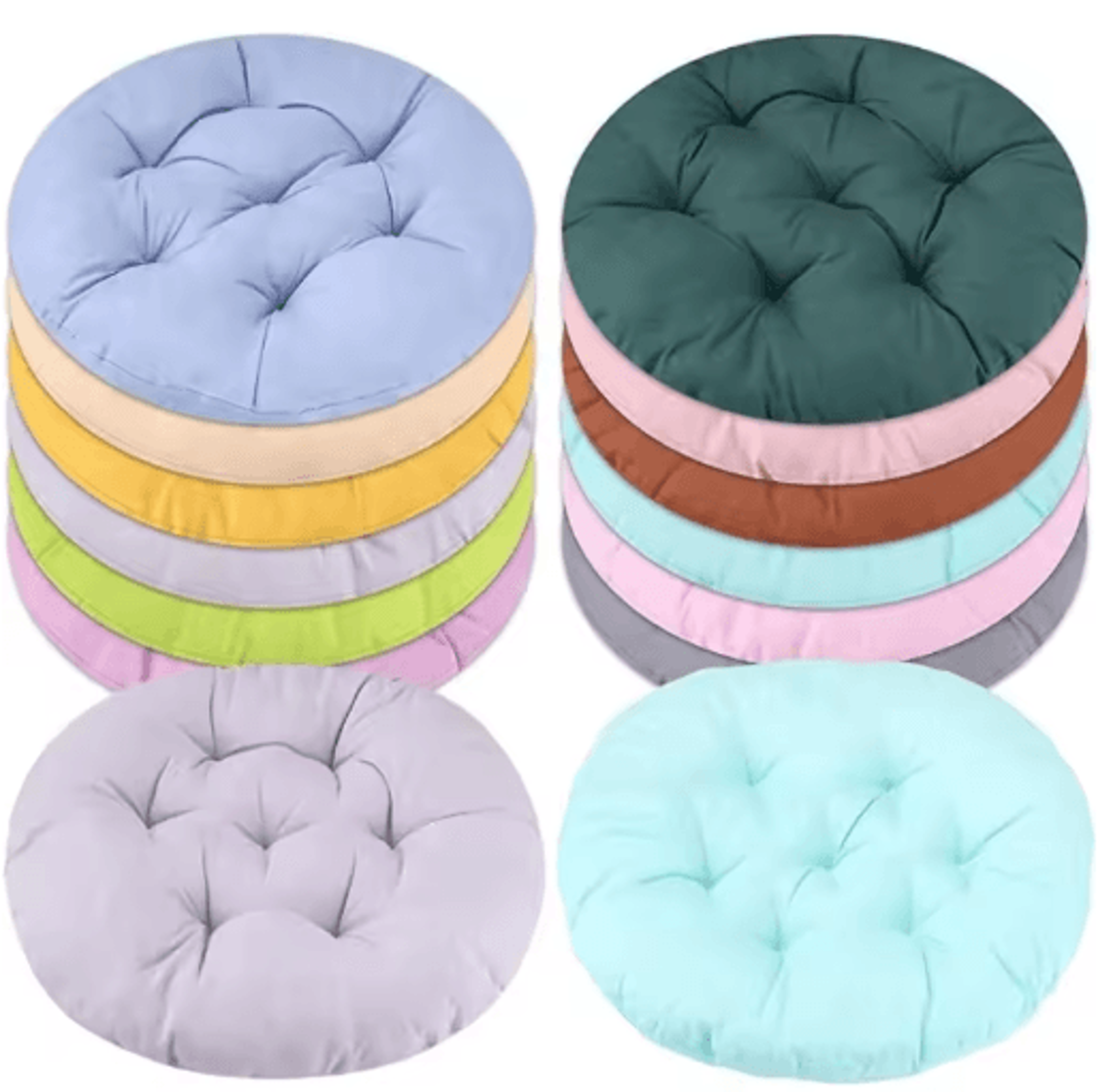2pcs thickened round chair cushions – soft all-season seat pads for home & office