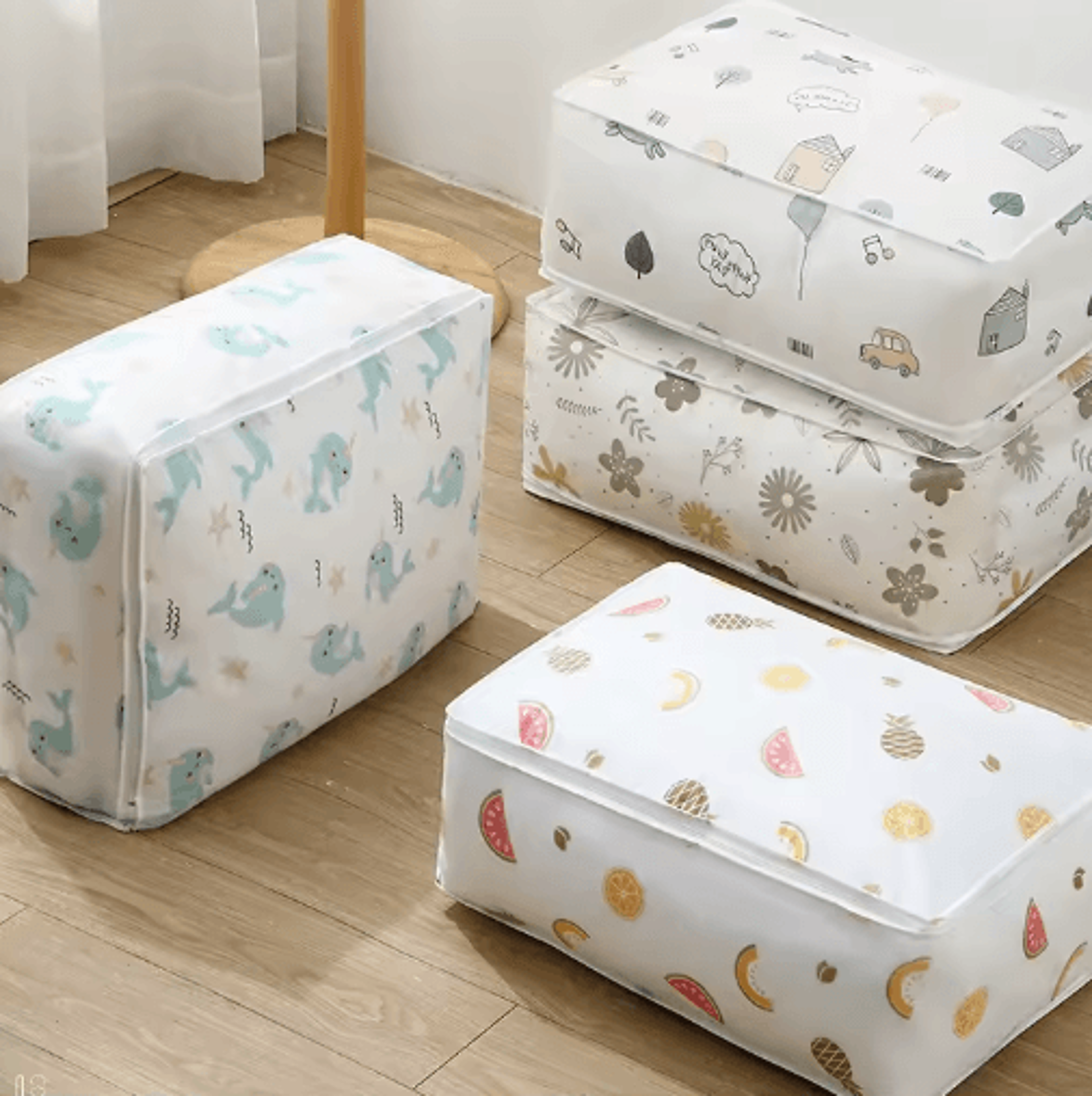 peva quilt storage bag – waterproof dustproof organizer for blankets, clothes & bedding