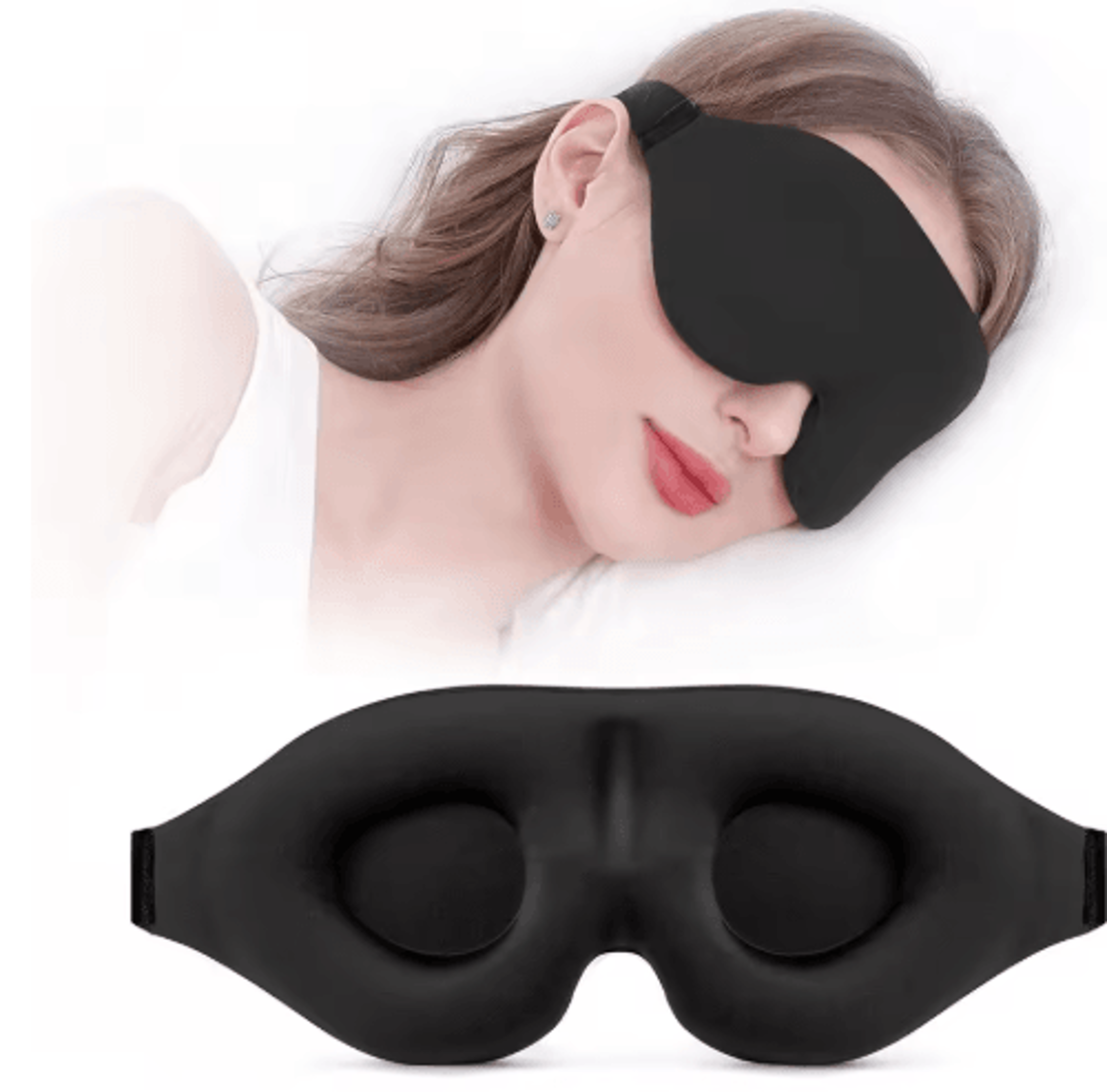 3d light blocking sleep mask – adjustable soft eye shade for side & back sleepers