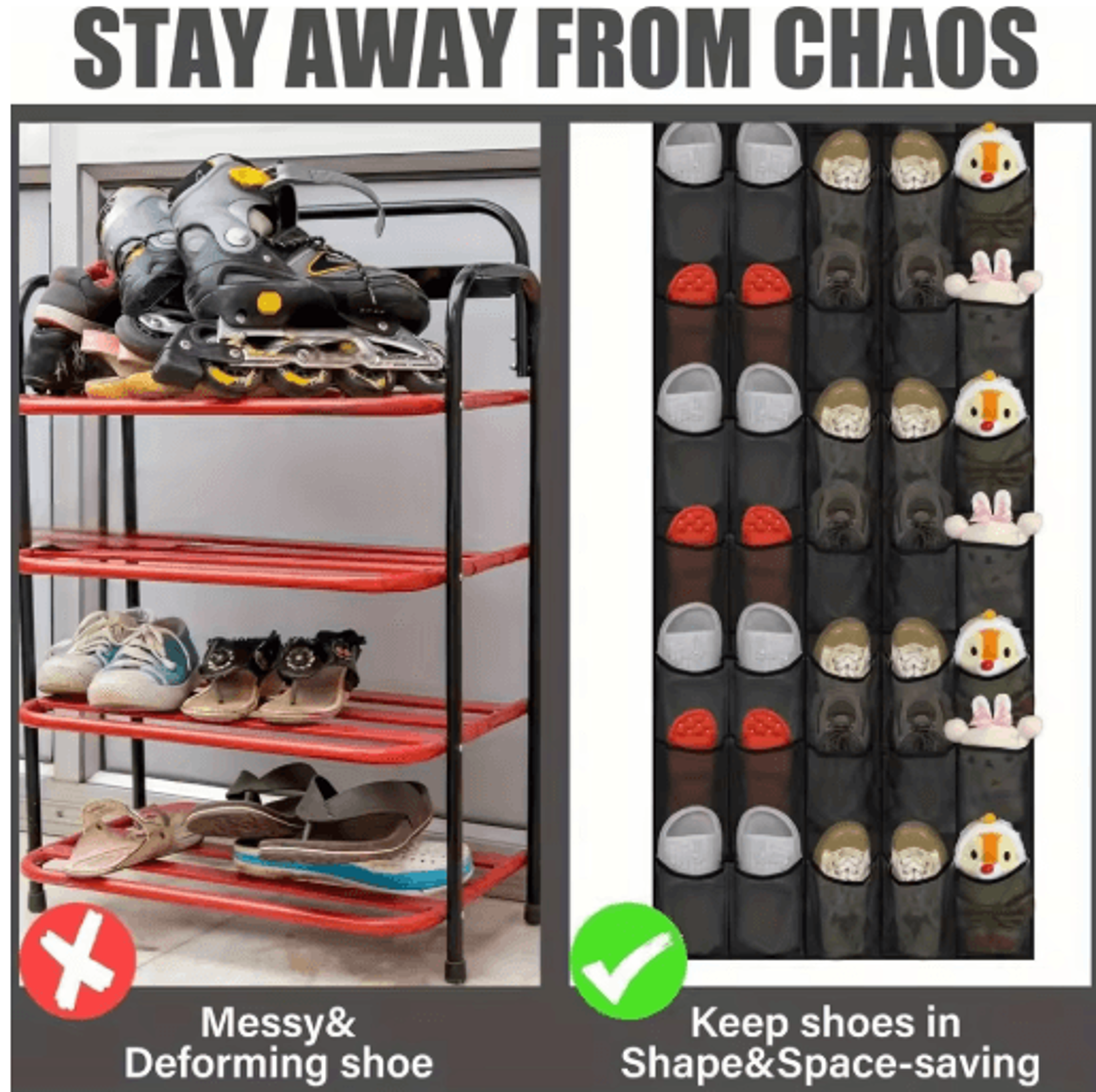 40-pocket over the door shoe organizer – large mesh hanging storage rack