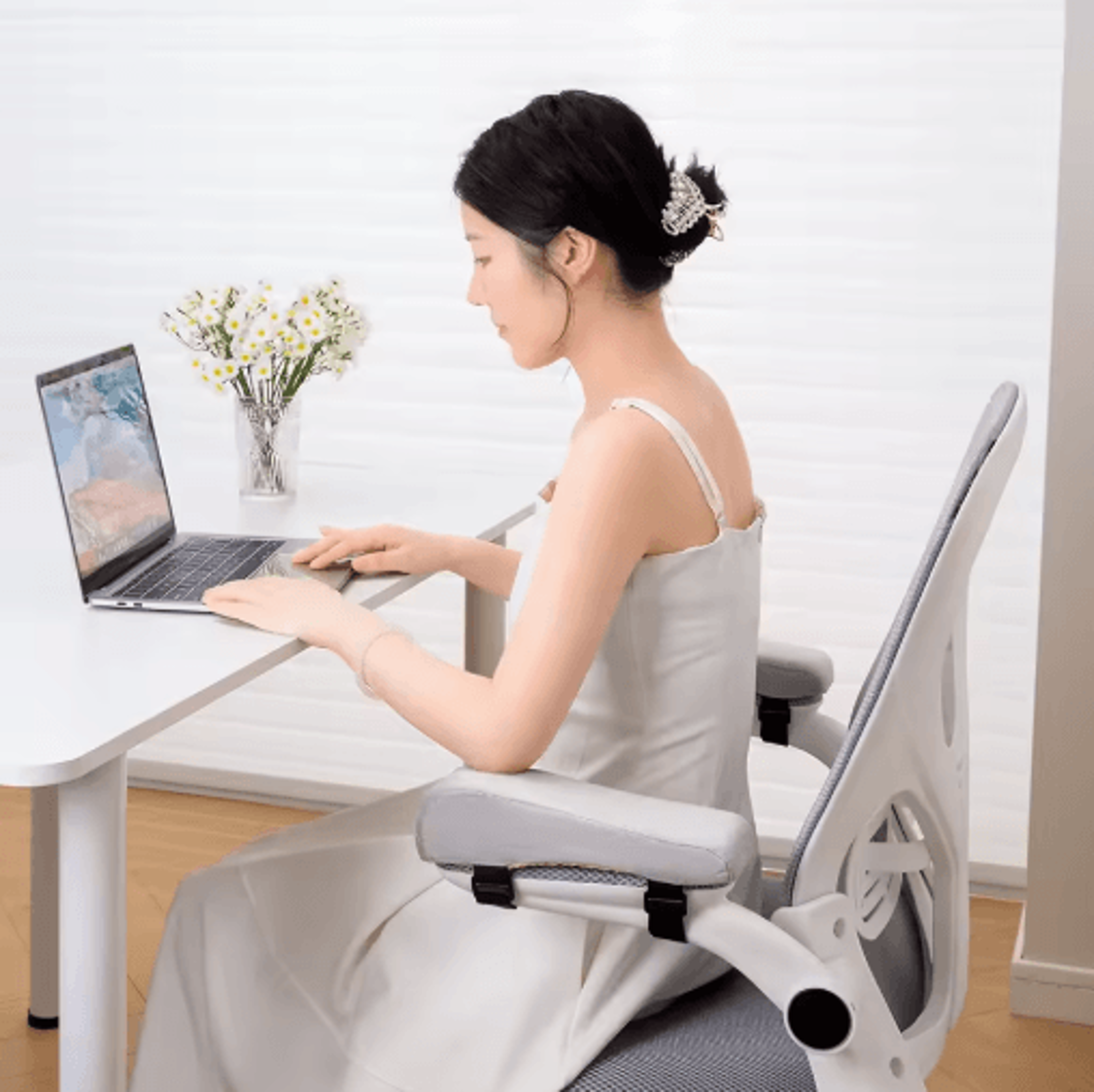 1 pair foam chair armrest pads – soft elbow support cushions for office chairs