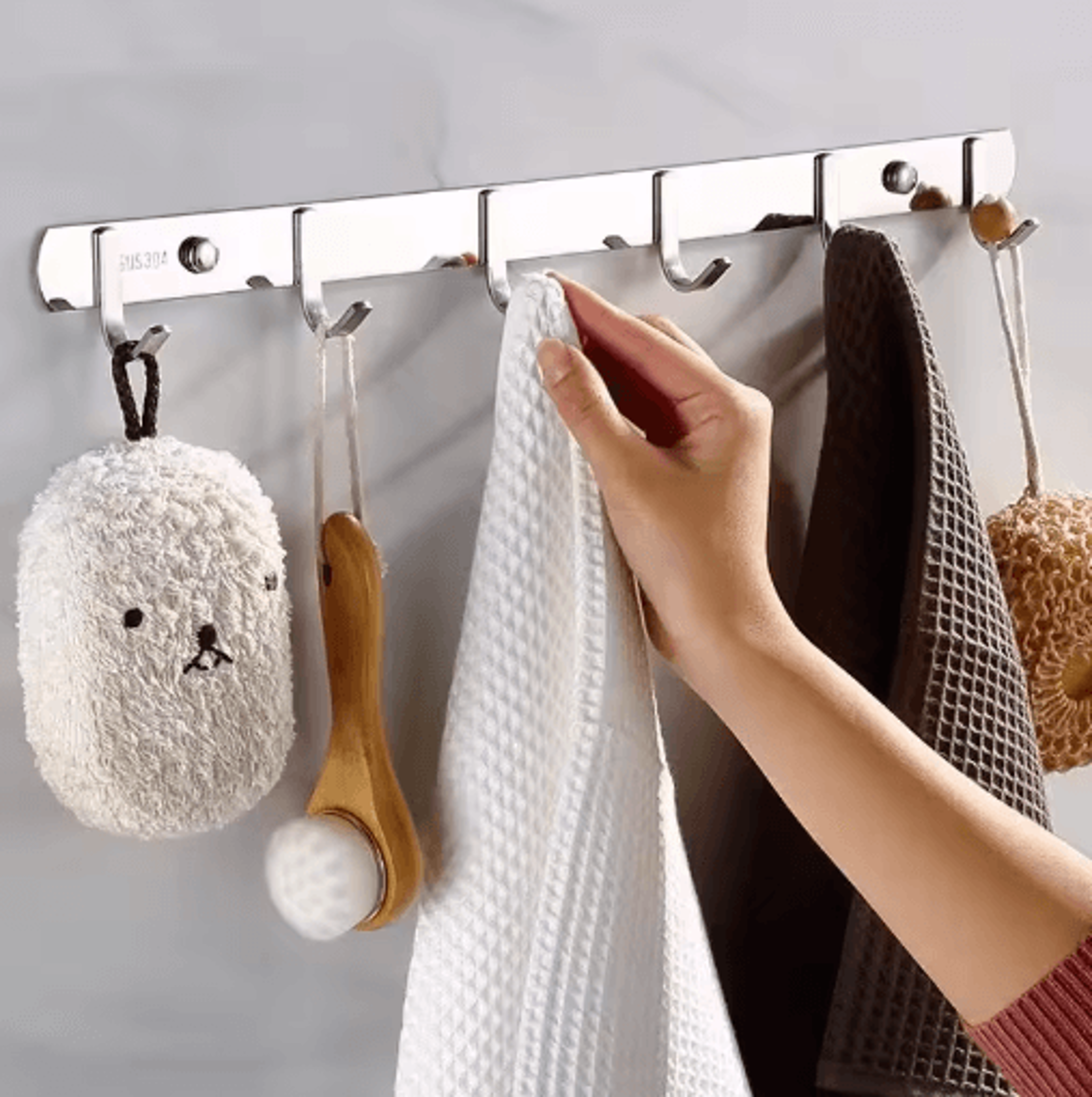 stainless steel punch-free hooks – multipurpose bathroom & kitchen hangers