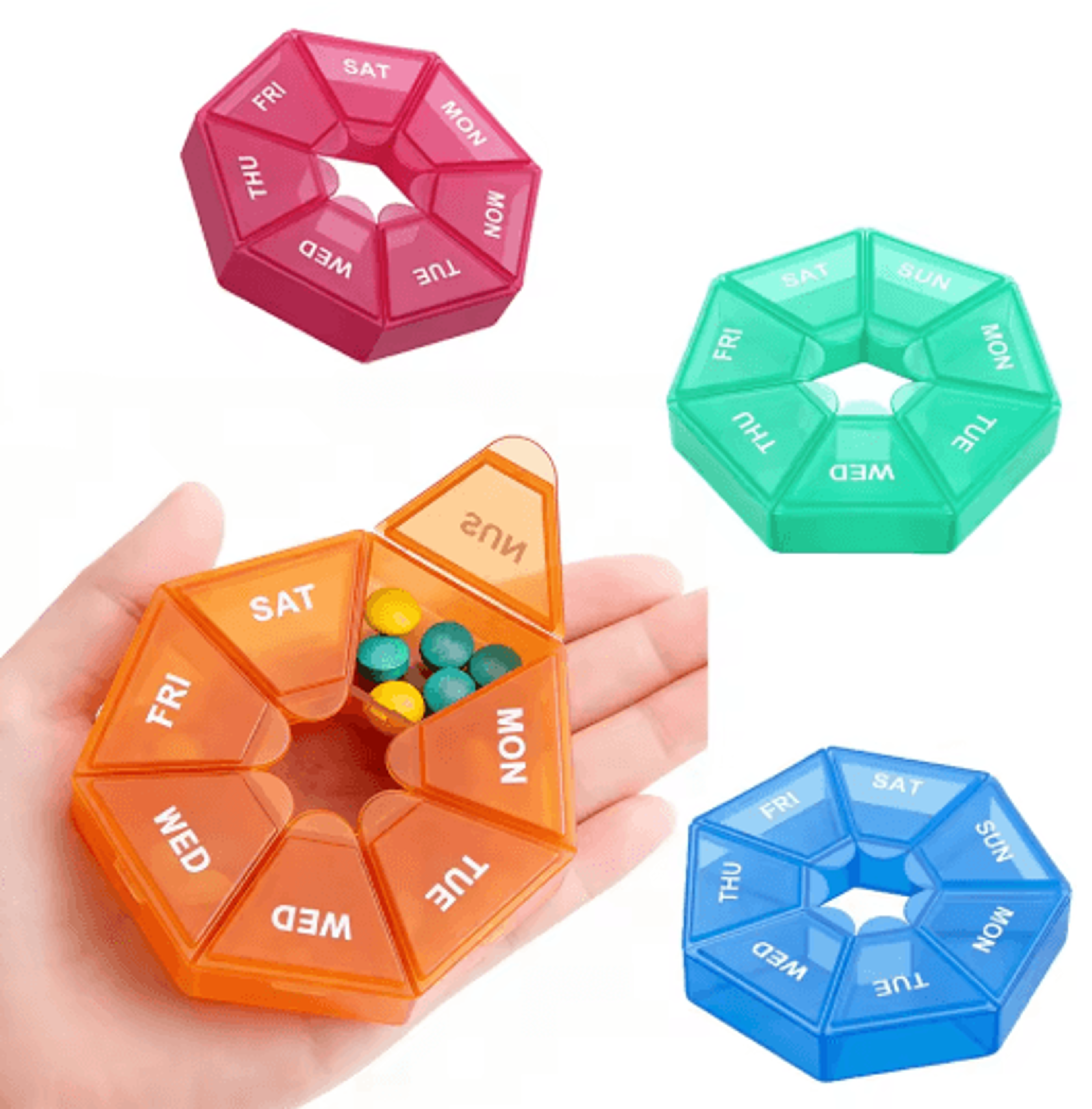 7-day mini travel pill organizer – portable weekly medicine storage case